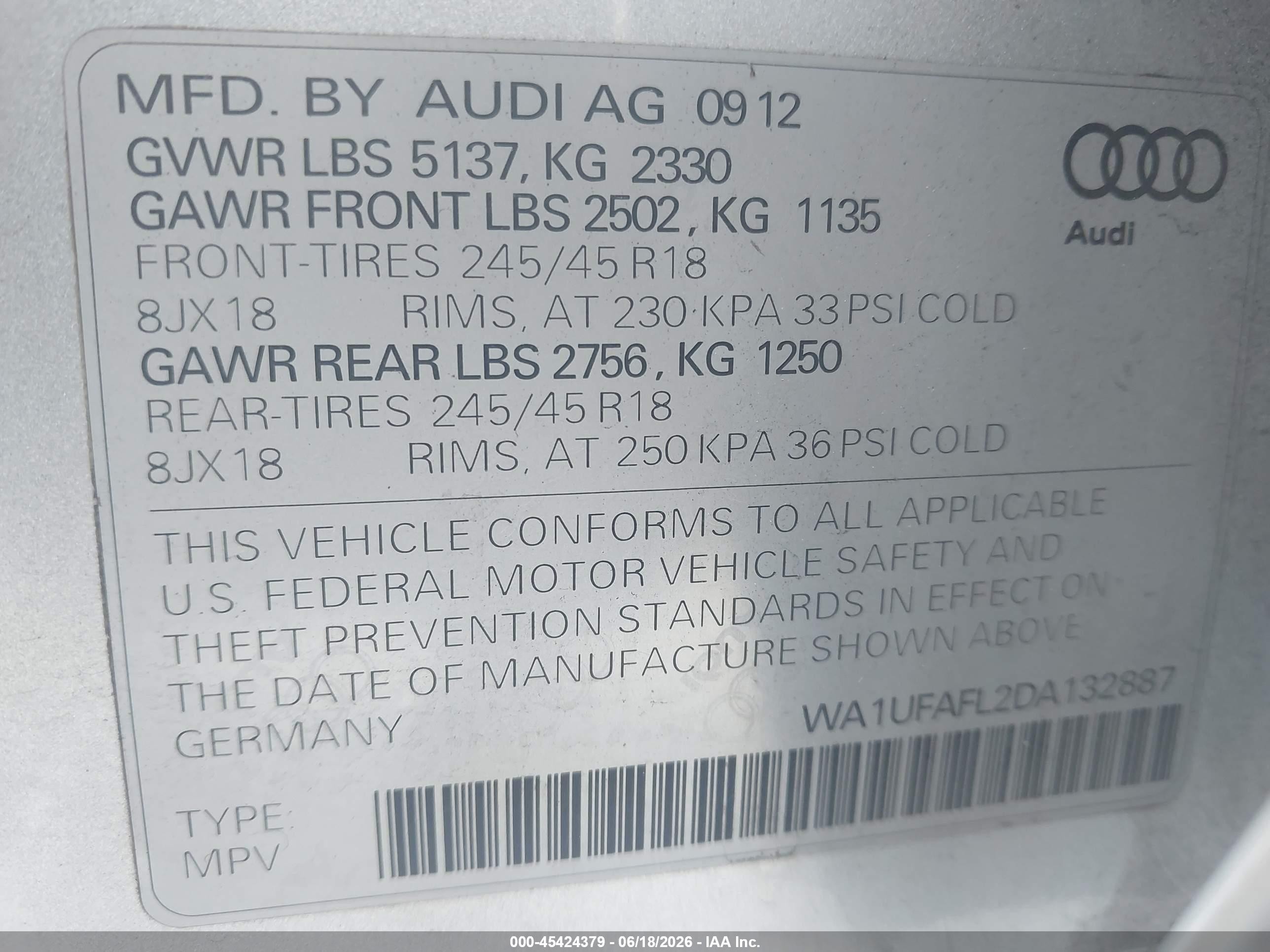 2013 Audi Allroad 2.0t Premium Plus Silver vin: WA1UFAFL2DA132887