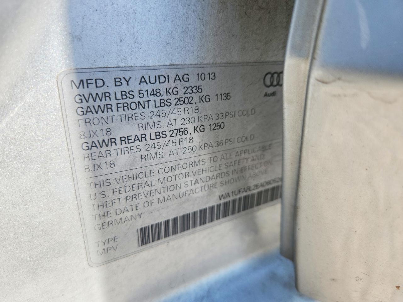 2014 Audi A4 Allroad Premium Plus Серебряный vin: WA1UFAFL2EA060526