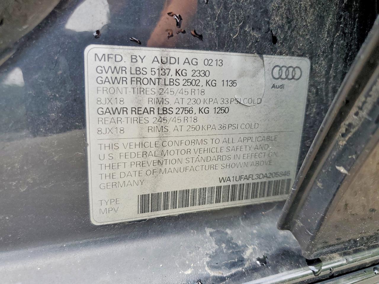 2013 Audi A4 Allroad Premium Plus Black vin: WA1UFAFL3DA205846