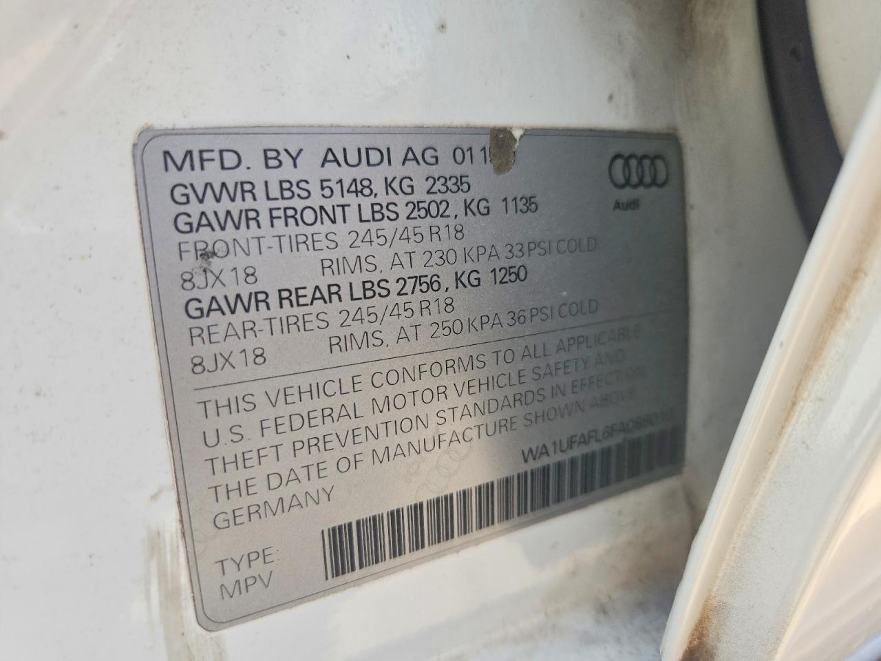 2015 Audi A4 Allroad Premium Plus White vin: WA1UFAFL6FA088010