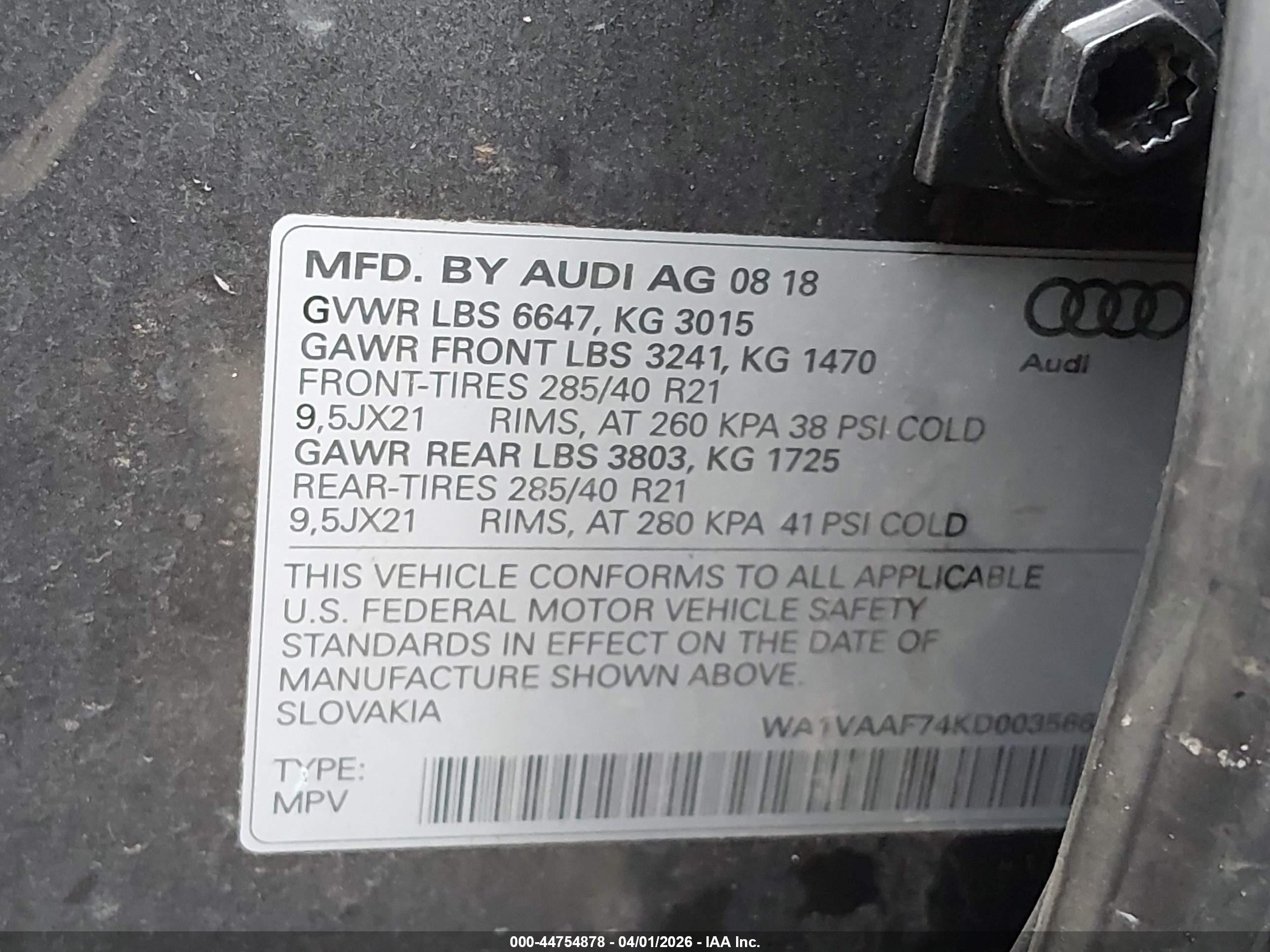 2019 Audi Q7 55 Premium Серый vin: WA1VAAF74KD003566
