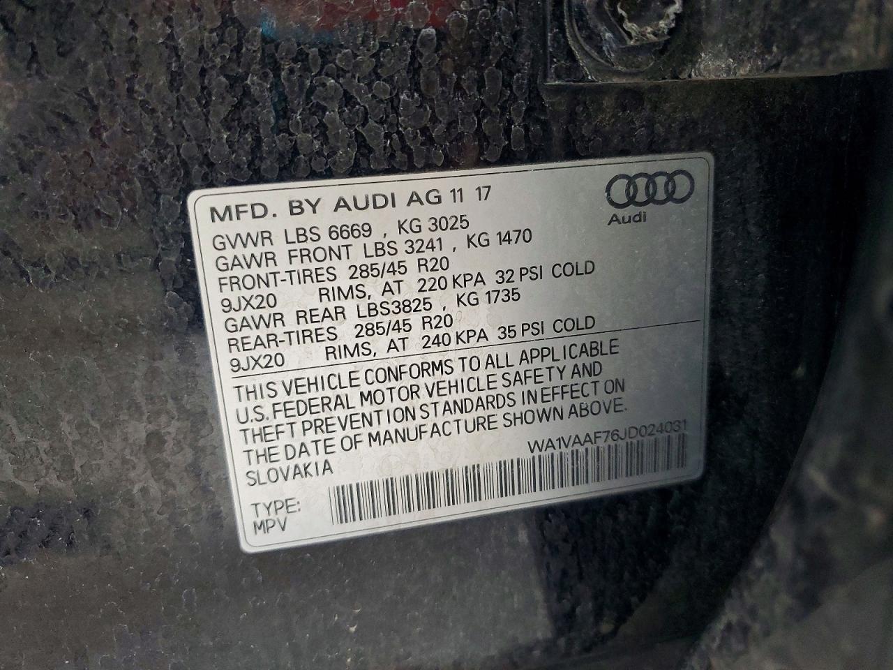 2018 Audi Q7 Prestige Black vin: WA1VAAF76JD024031