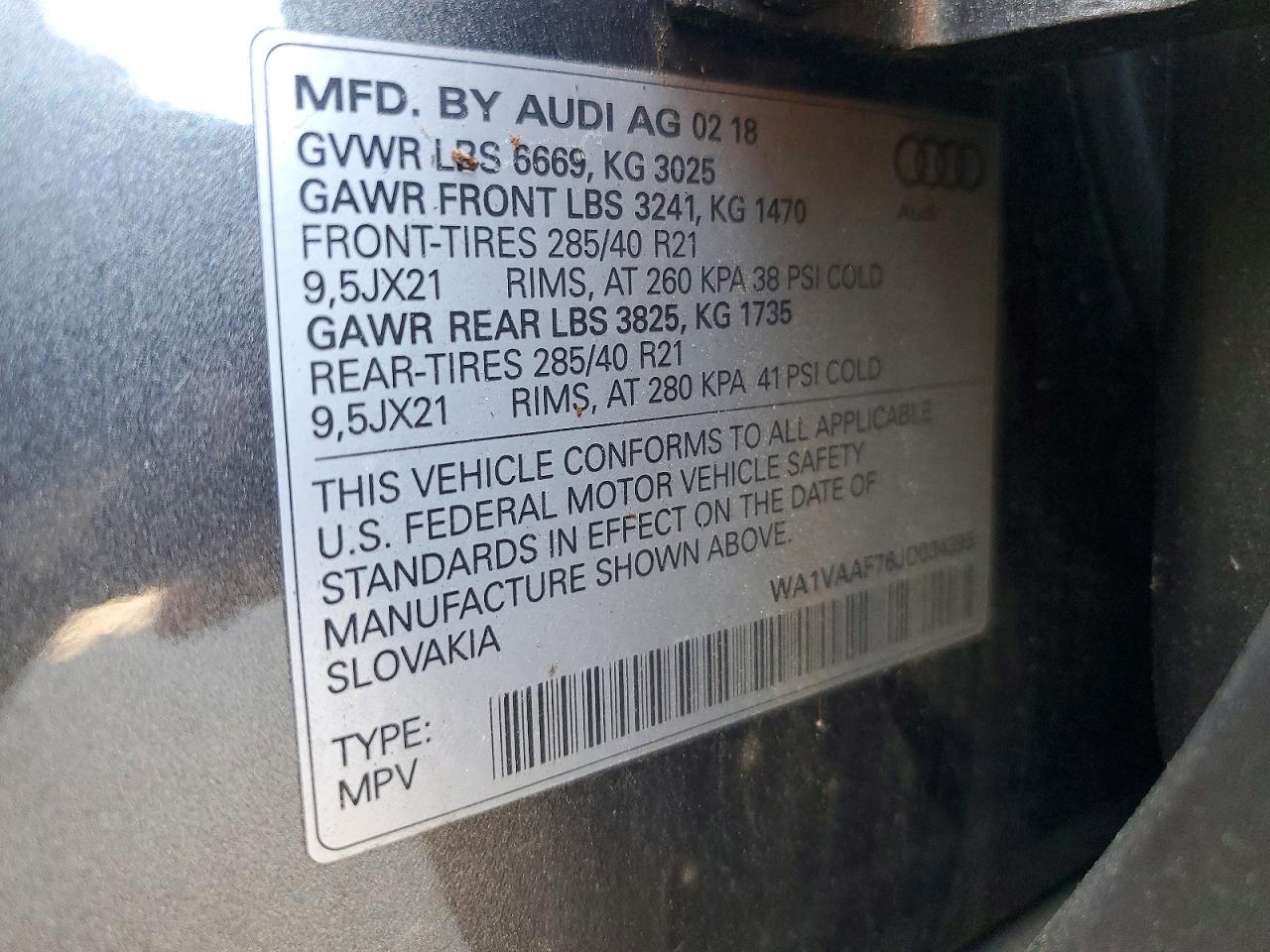 2018 Audi Q7 Prestige Gray vin: WA1VAAF76JD034395