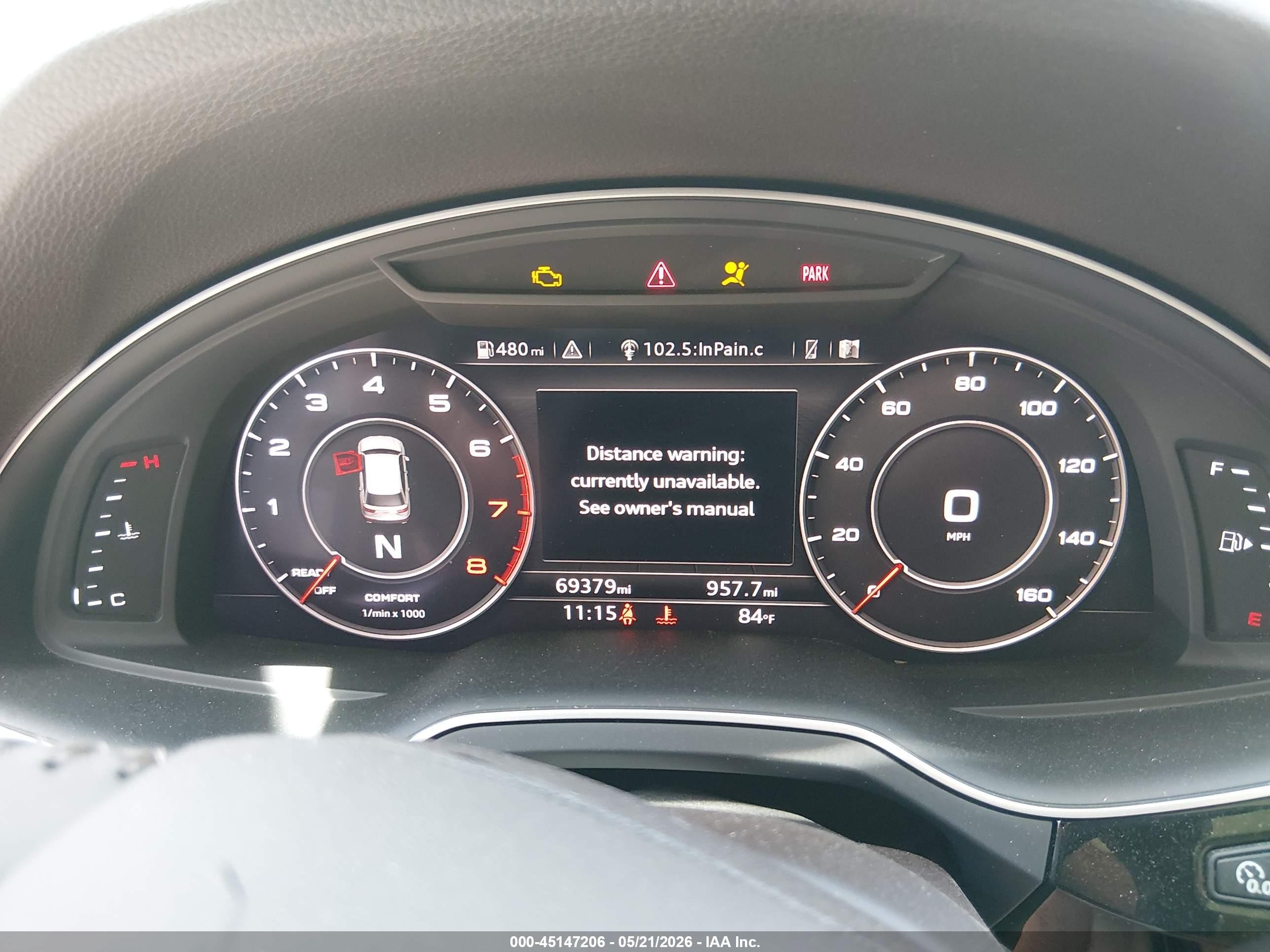2019 Audi Q7 55 Premium Серебряный vin: WA1VAAF7XKD007427