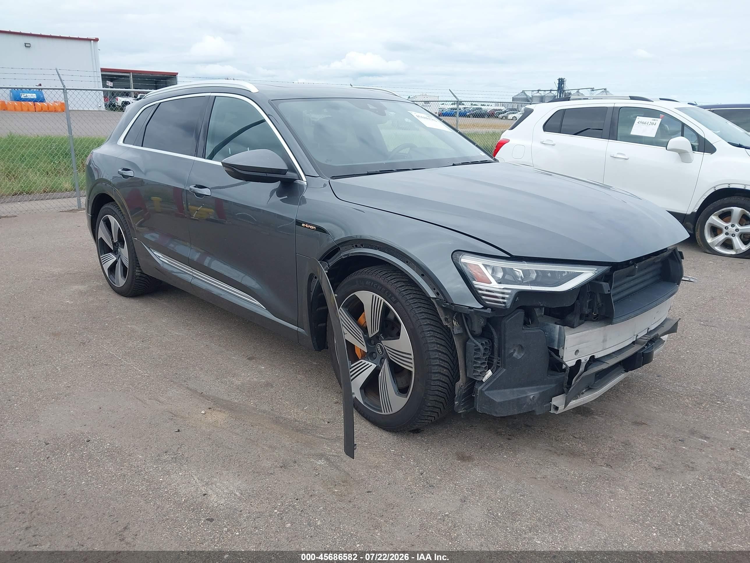 2019 Audi E-tron Premium Plus Gray vin: WA1VAAGE2KB005227