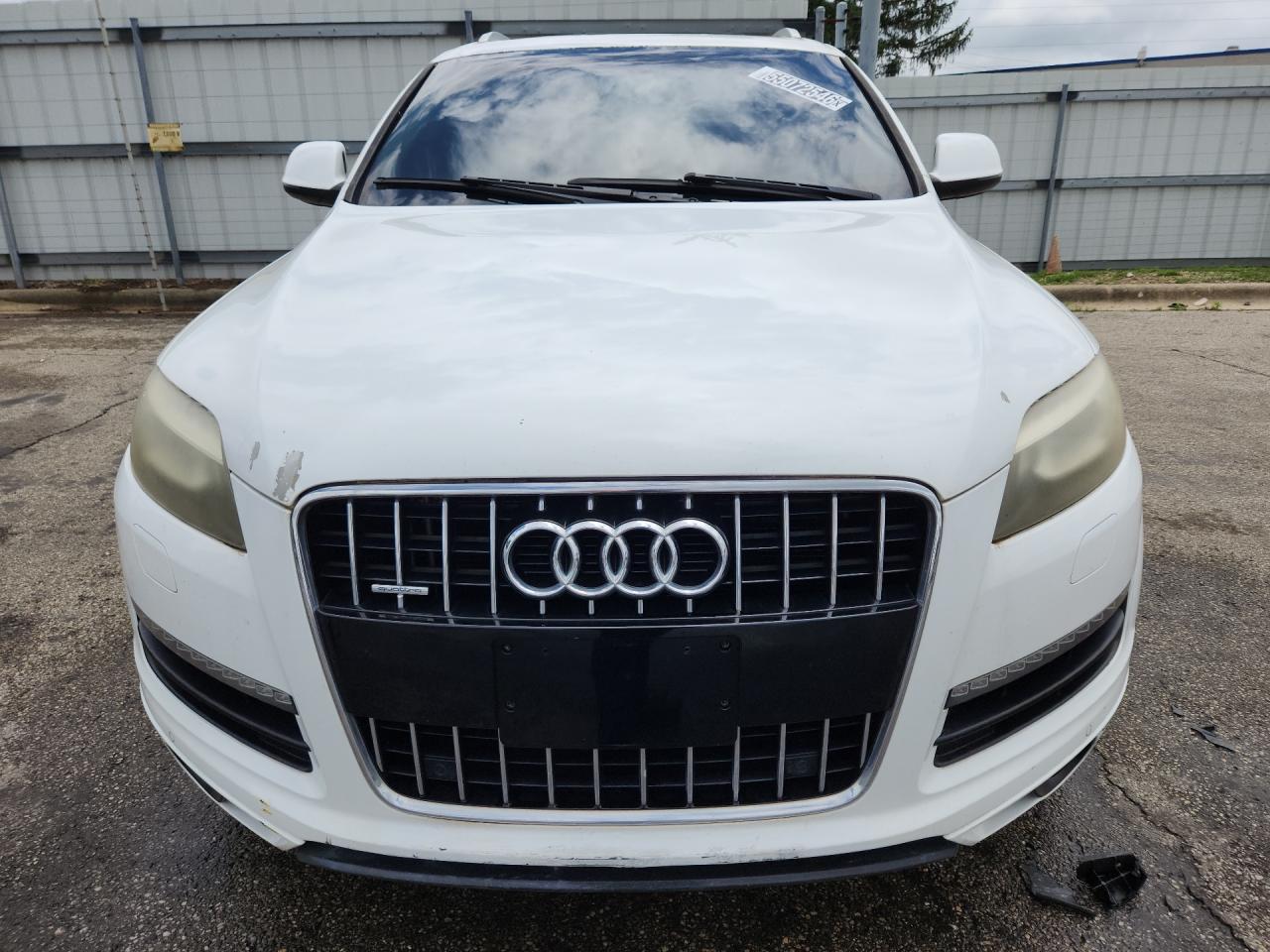 2012 Audi Q7 Prestige White vin: WA1VMAFE9CD000699 Damage: Left Head Lamp, Faded, Repair Required
