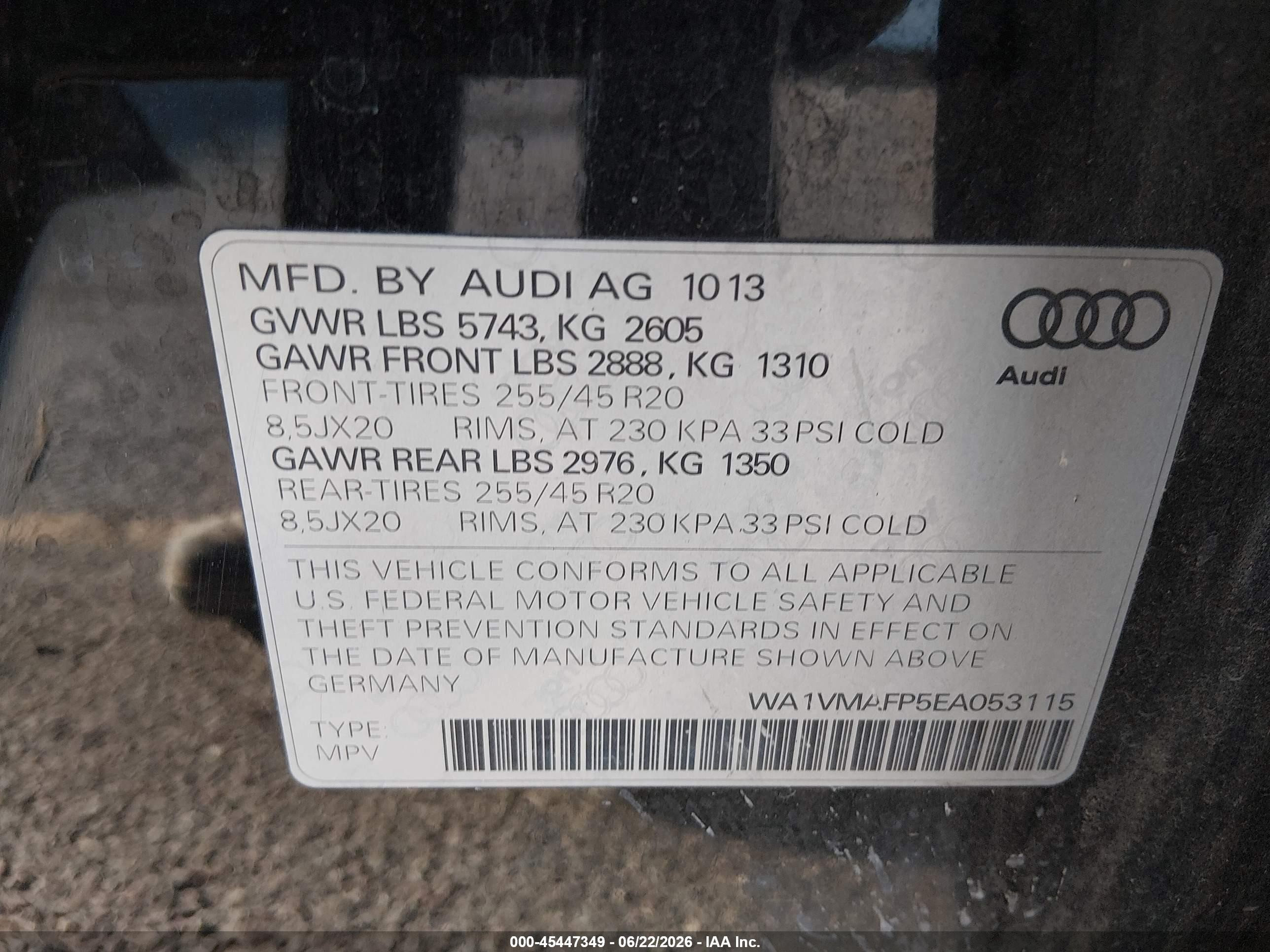 2014 Audi Q5 3.0 Tdi Premium Plus Black vin: WA1VMAFP5EA053115