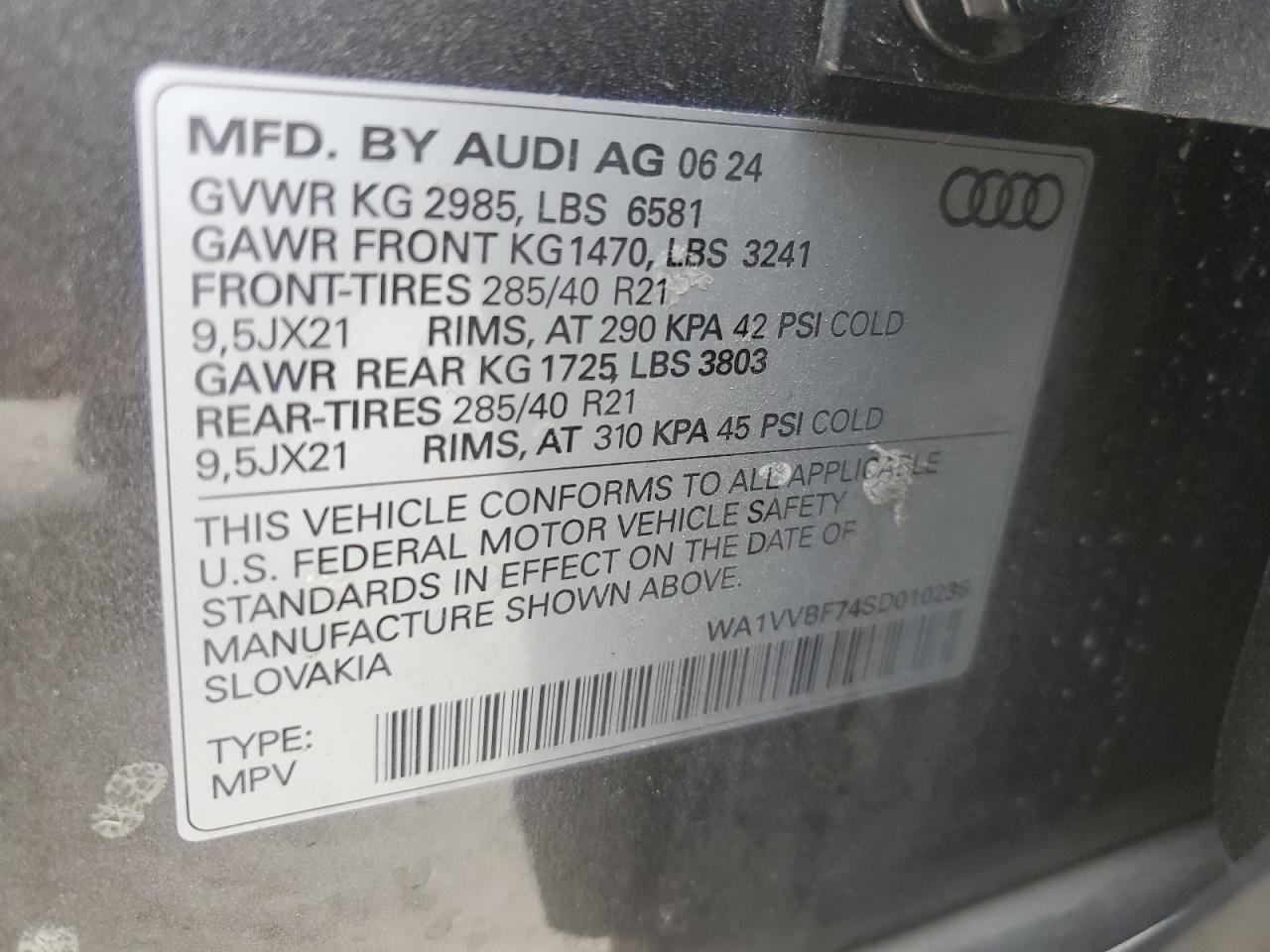 2025 Audi Q7 Prestige Gray vin: WA1VVBF74SD010236