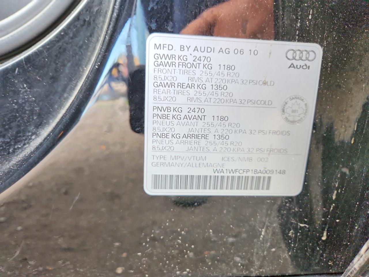 2011 Audi Q5 Prestige Черный vin: WA1WFCFP1BA009148