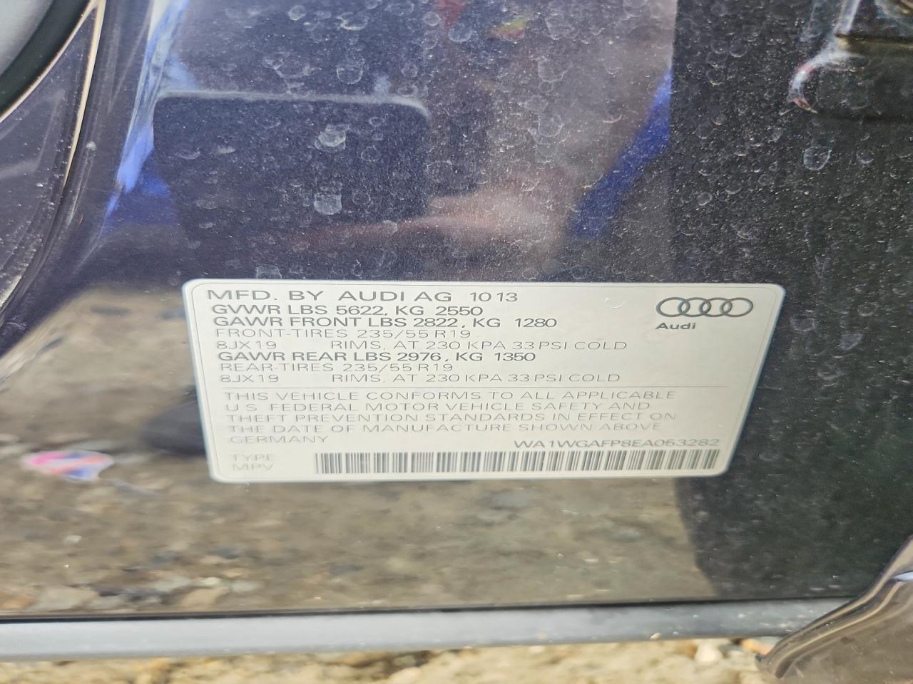 2014 Audi Q5 Prestige Blue vin: WA1WGAFP8EA053282