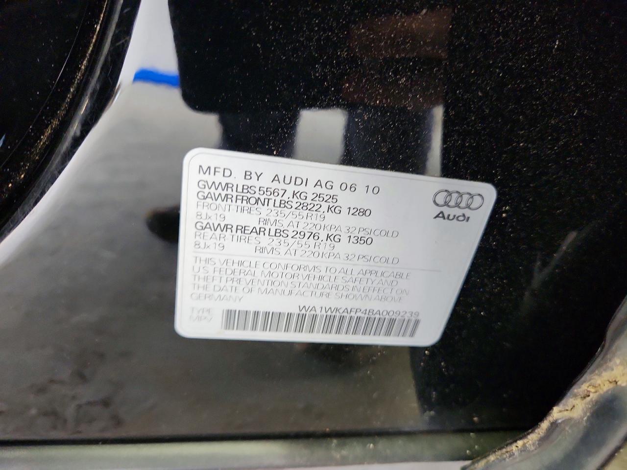 2011 Audi Q5 Prestige Black vin: WA1WKAFP4BA009239