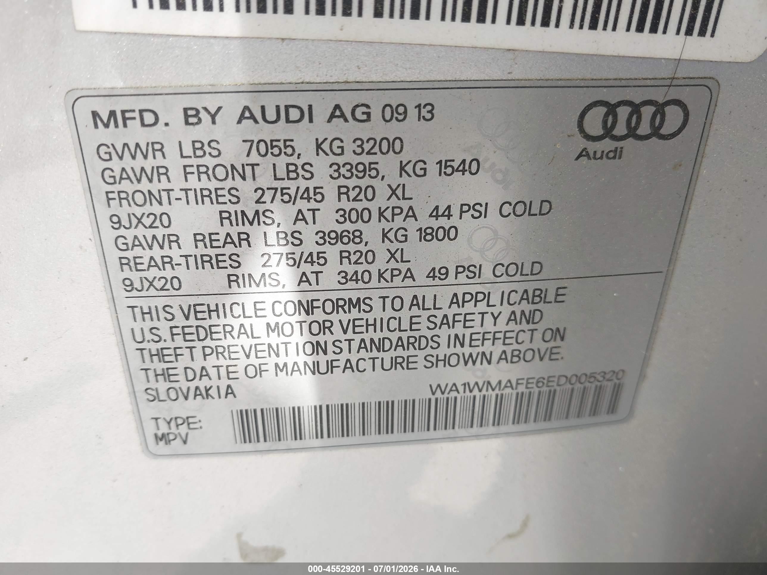 2014 Audi Q7 3.0 Tdi Premium Silver vin: WA1WMAFE6ED005320