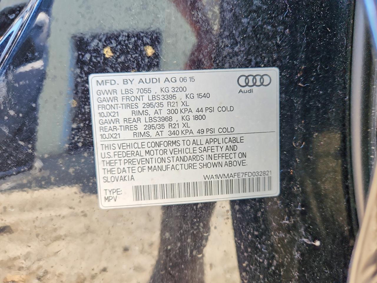 2015 Audi Q7 Tdi Prestige Черный vin: WA1WMAFE7FD032821