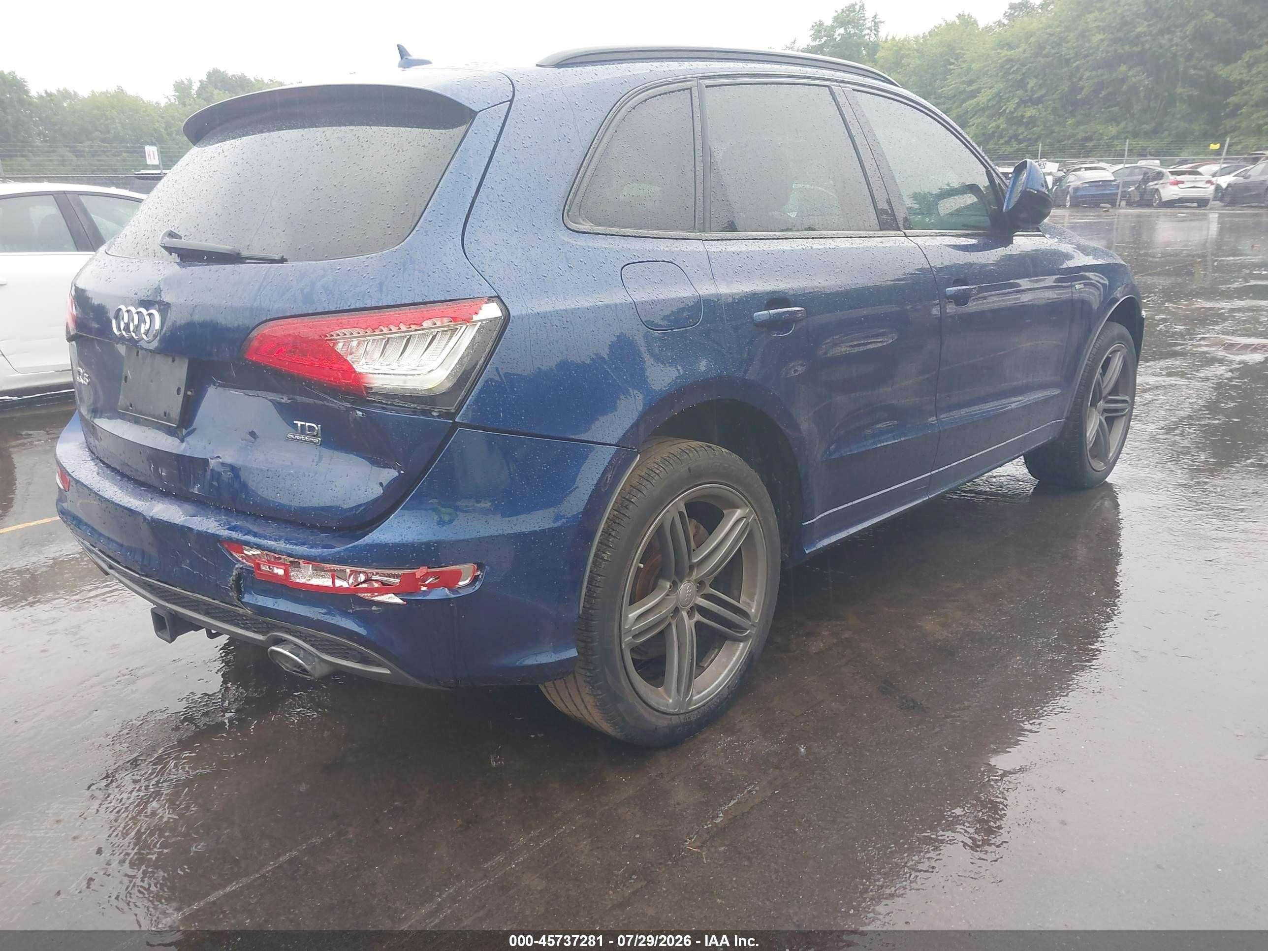 2015 Audi Q5 3.0 Tdi Premium Plus Blue vin: WA1WMBFP4FA090975