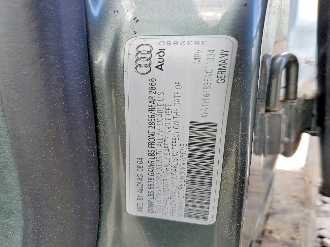 2006 Audi A6 Allroad Green vin: WA1YL64B95N011334