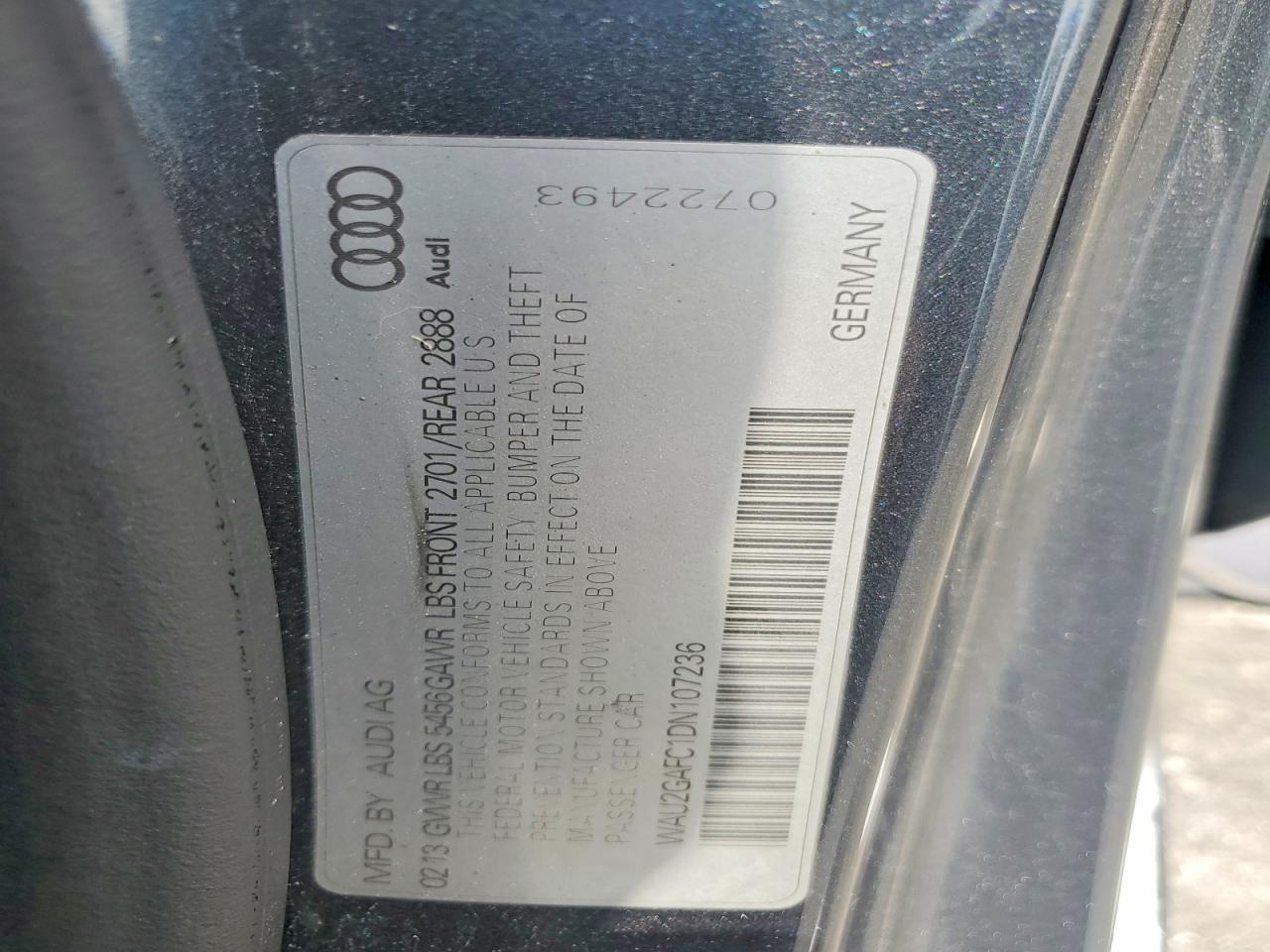2013 Audi A7 Prestige Gray vin: WAU2GAFC1DN107236