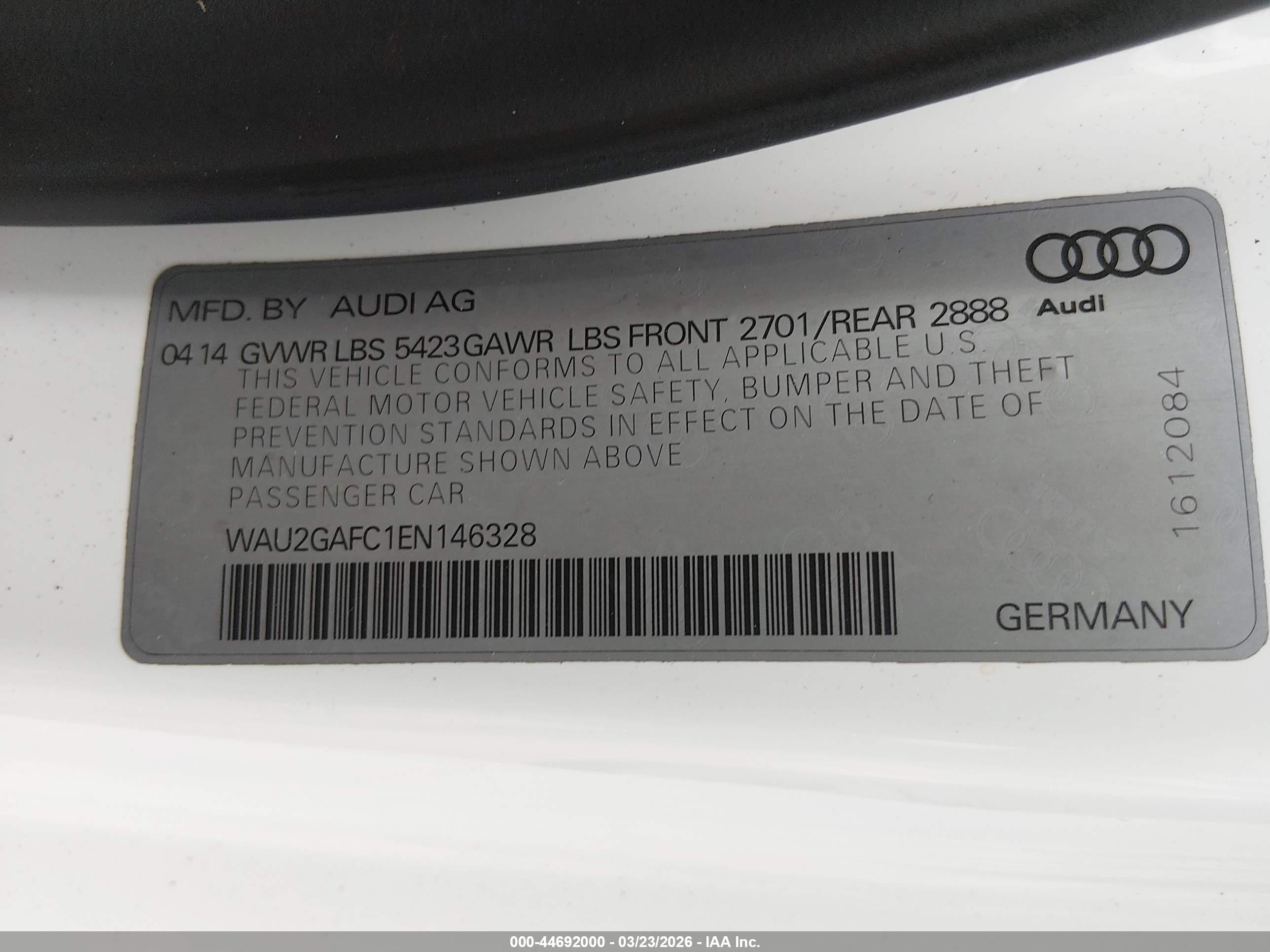 2014 Audi A7 3.0t Premium Plus White vin: WAU2GAFC1EN146328