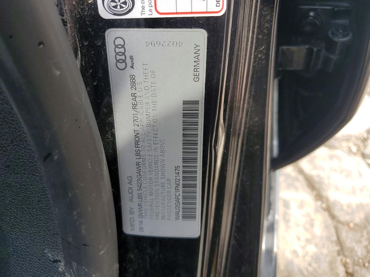 2015 Audi A7 Prestige Black vin: WAU2GAFC1FN021475