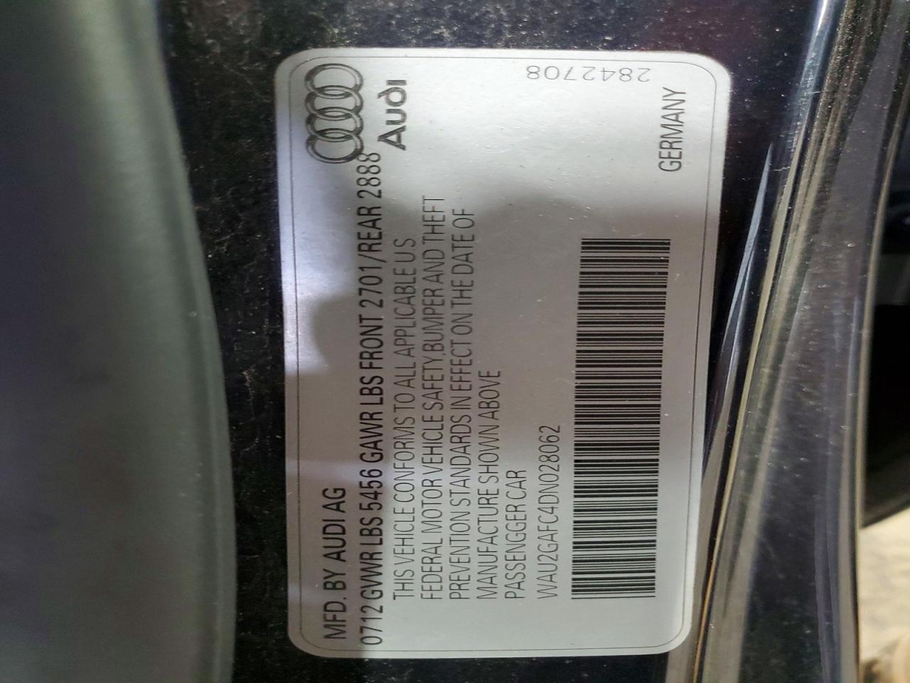 2013 Audi A7 Prestige Blue vin: WAU2GAFC4DN028062