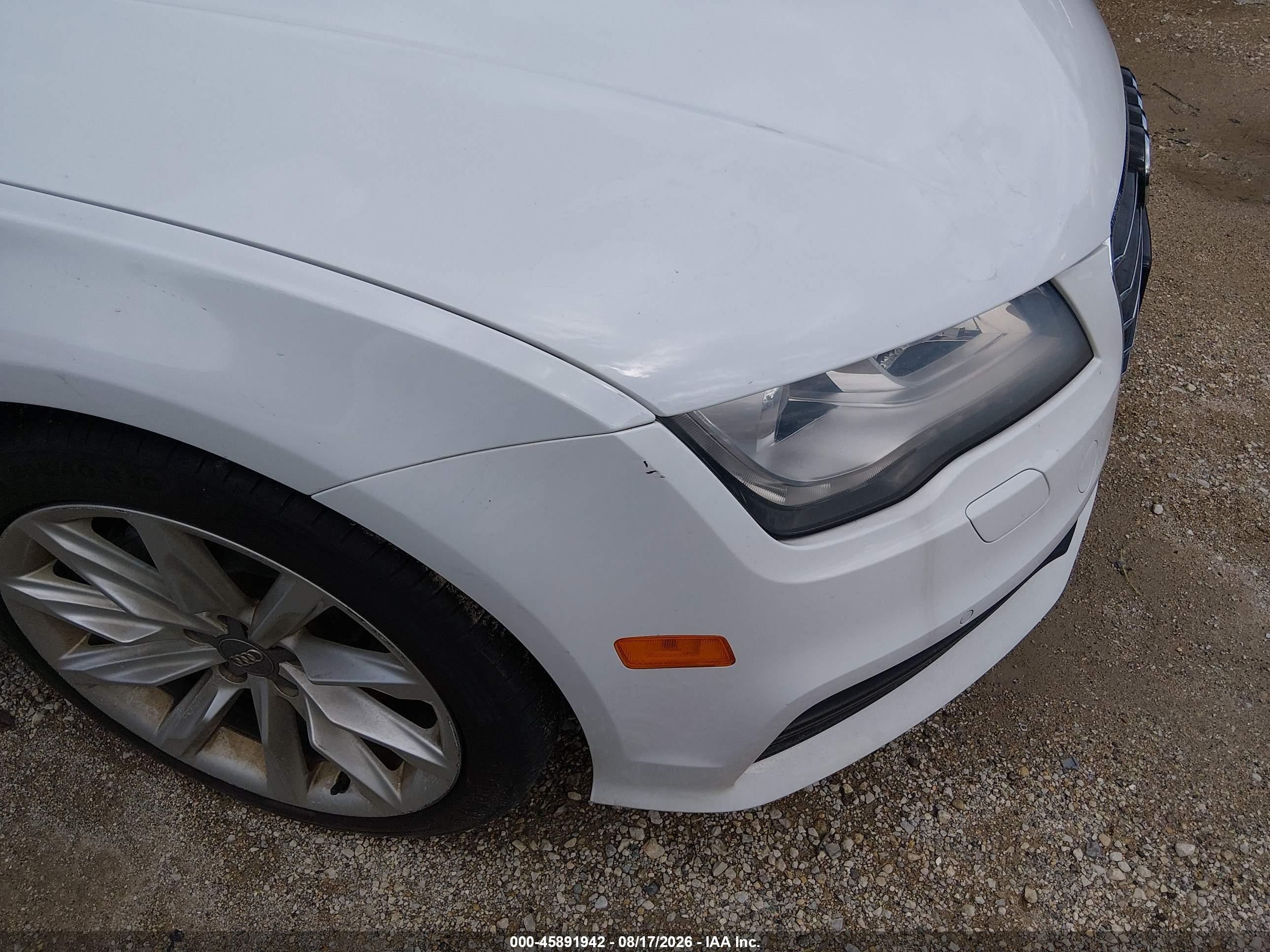 2013 Audi A7 3.0t Premium White vin: WAU2GAFC4DN059487