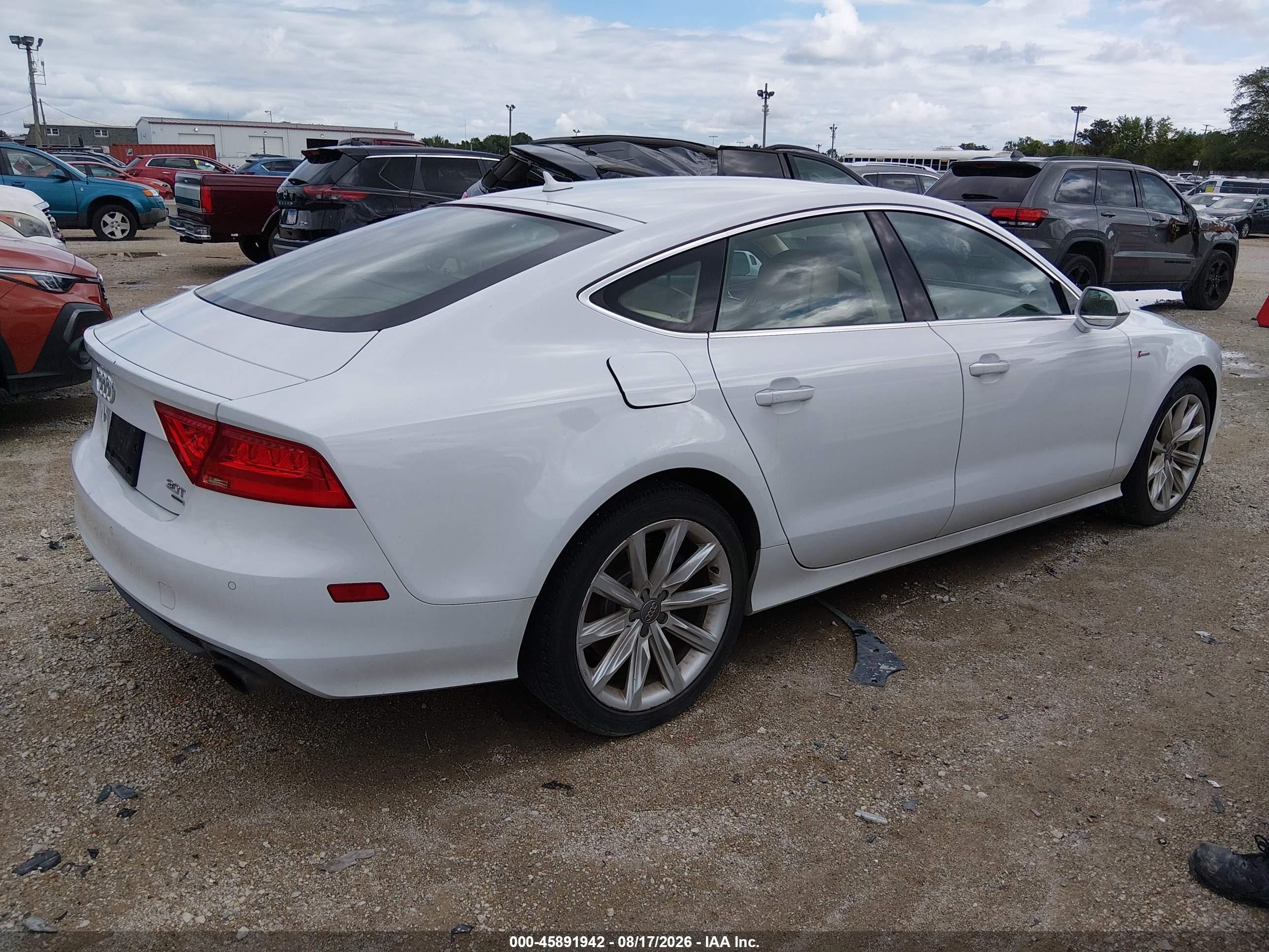 2013 Audi A7 3.0t Premium White vin: WAU2GAFC4DN059487