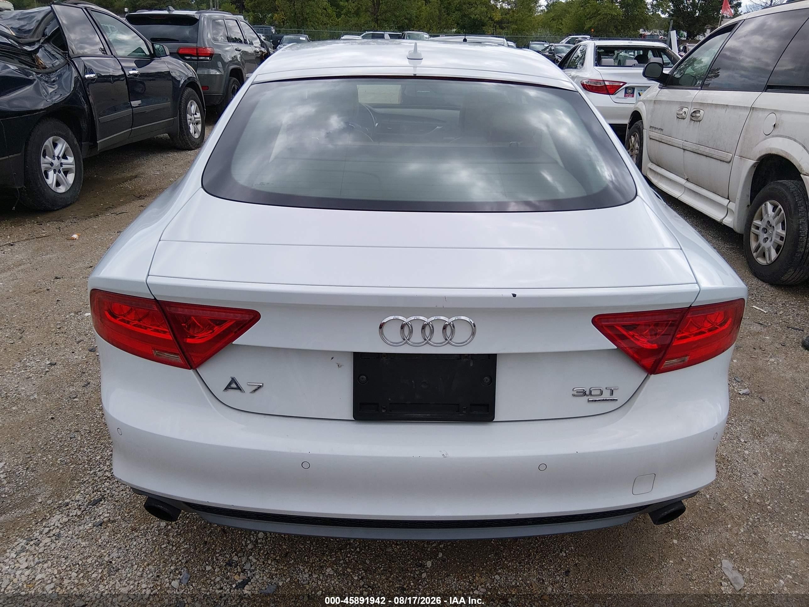 2013 Audi A7 3.0t Premium White vin: WAU2GAFC4DN059487