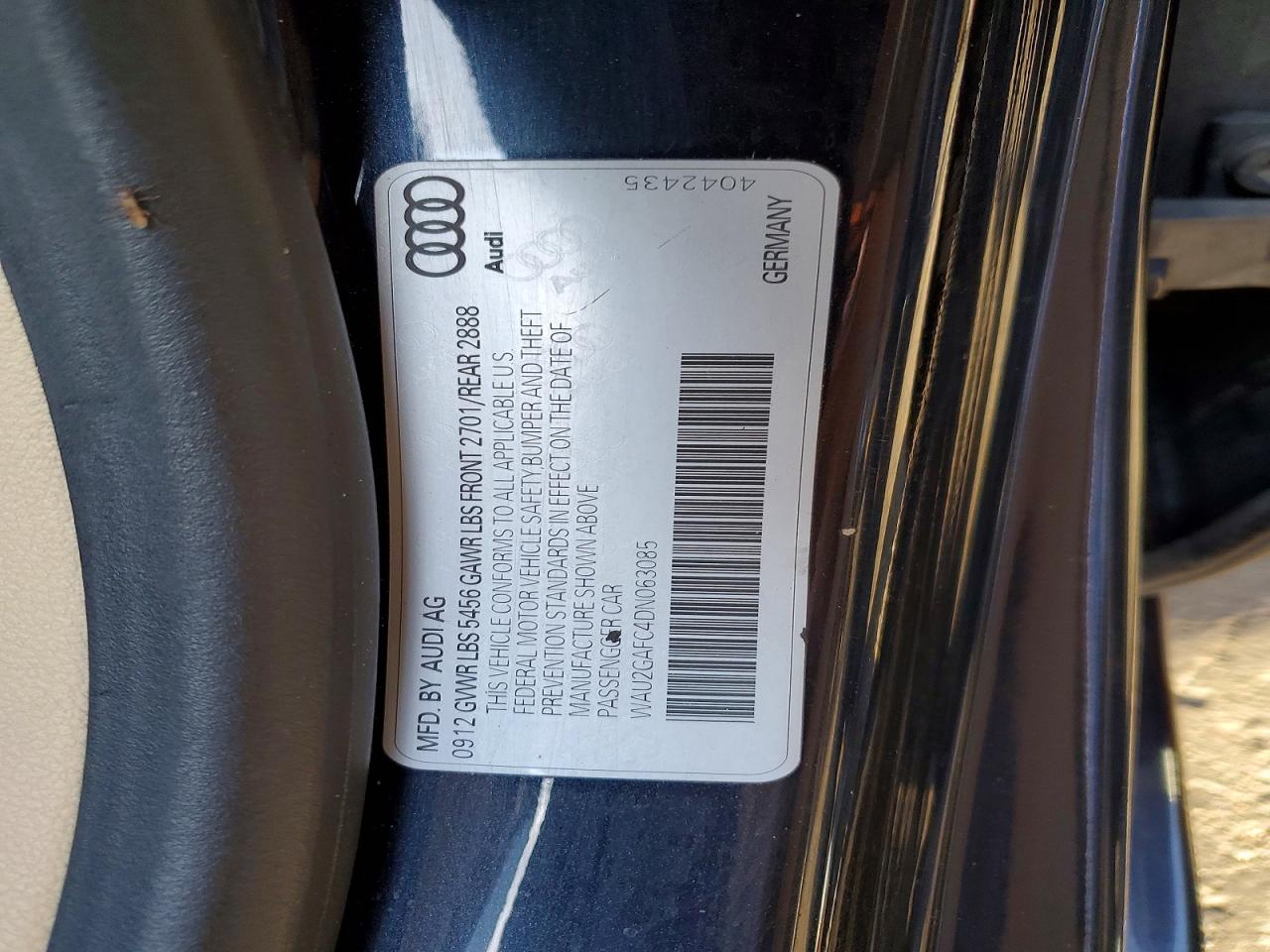 2013 Audi A7 Prestige Charcoal vin: WAU2GAFC4DN063085