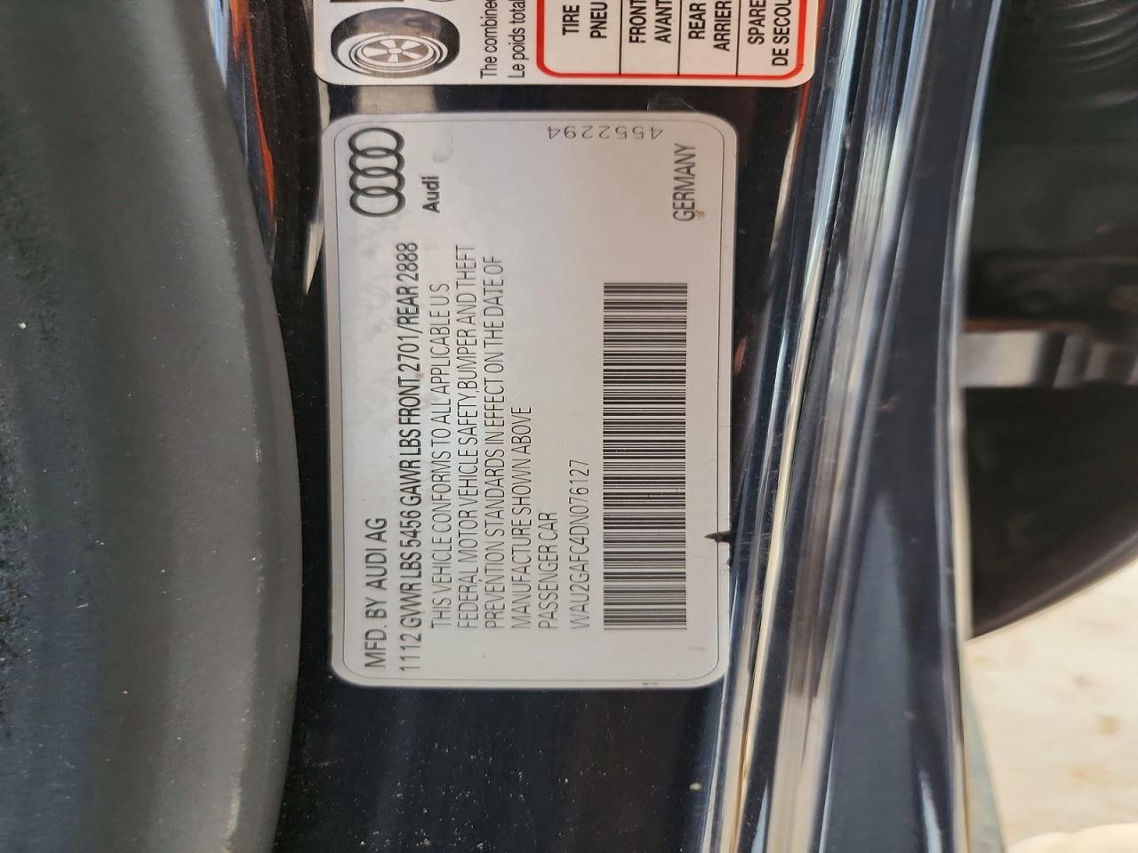 2013 Audi A7 Prestige Угольный vin: WAU2GAFC4DN076127