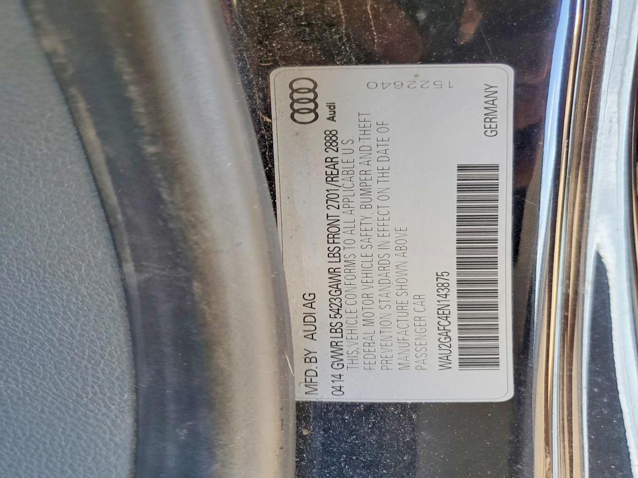 2014 Audi A7 Prestige Угольный vin: WAU2GAFC4EN143875