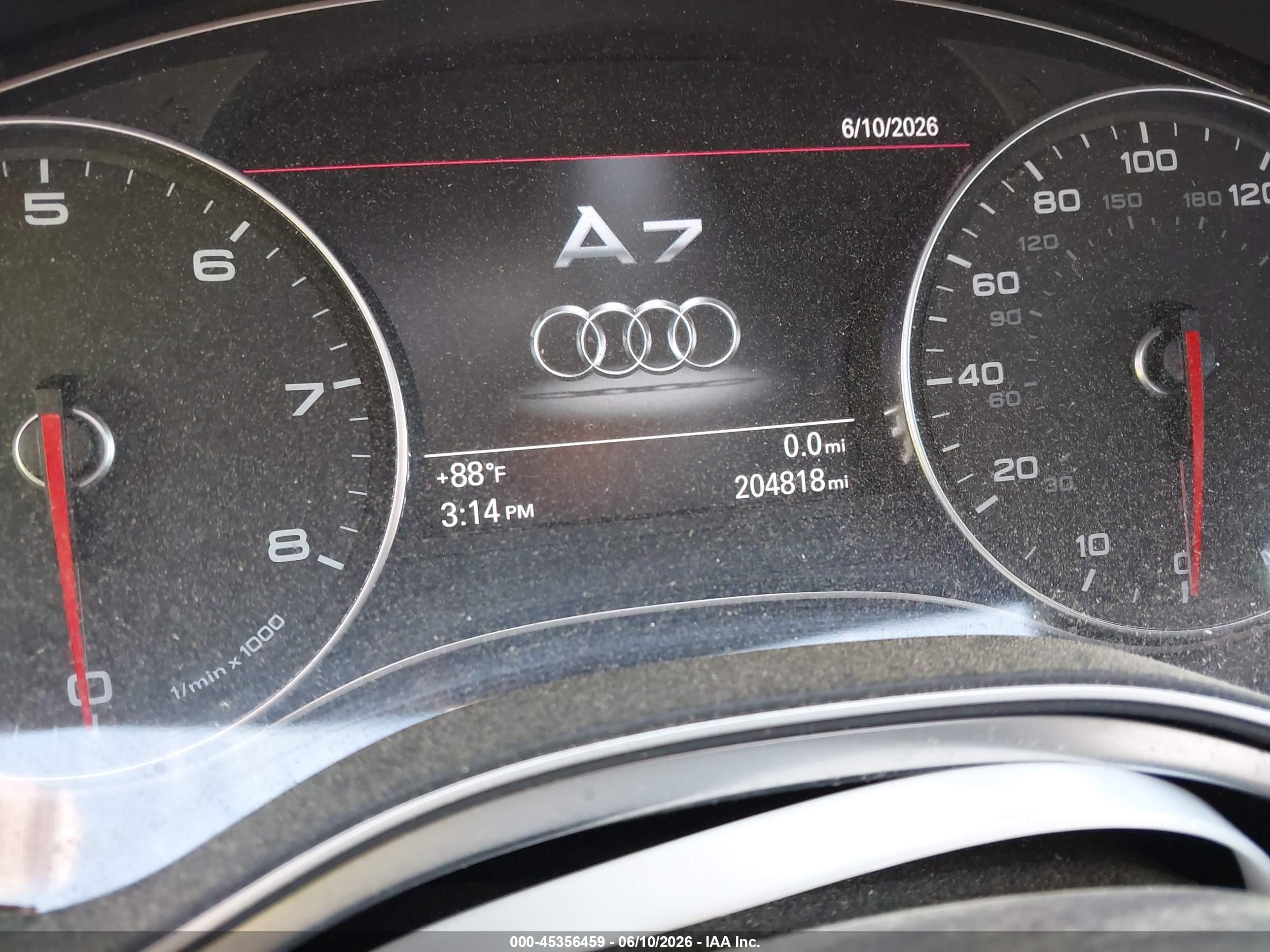 2012 Audi A7 3.0 Prestige Black vin: WAU2GAFC5CN100336