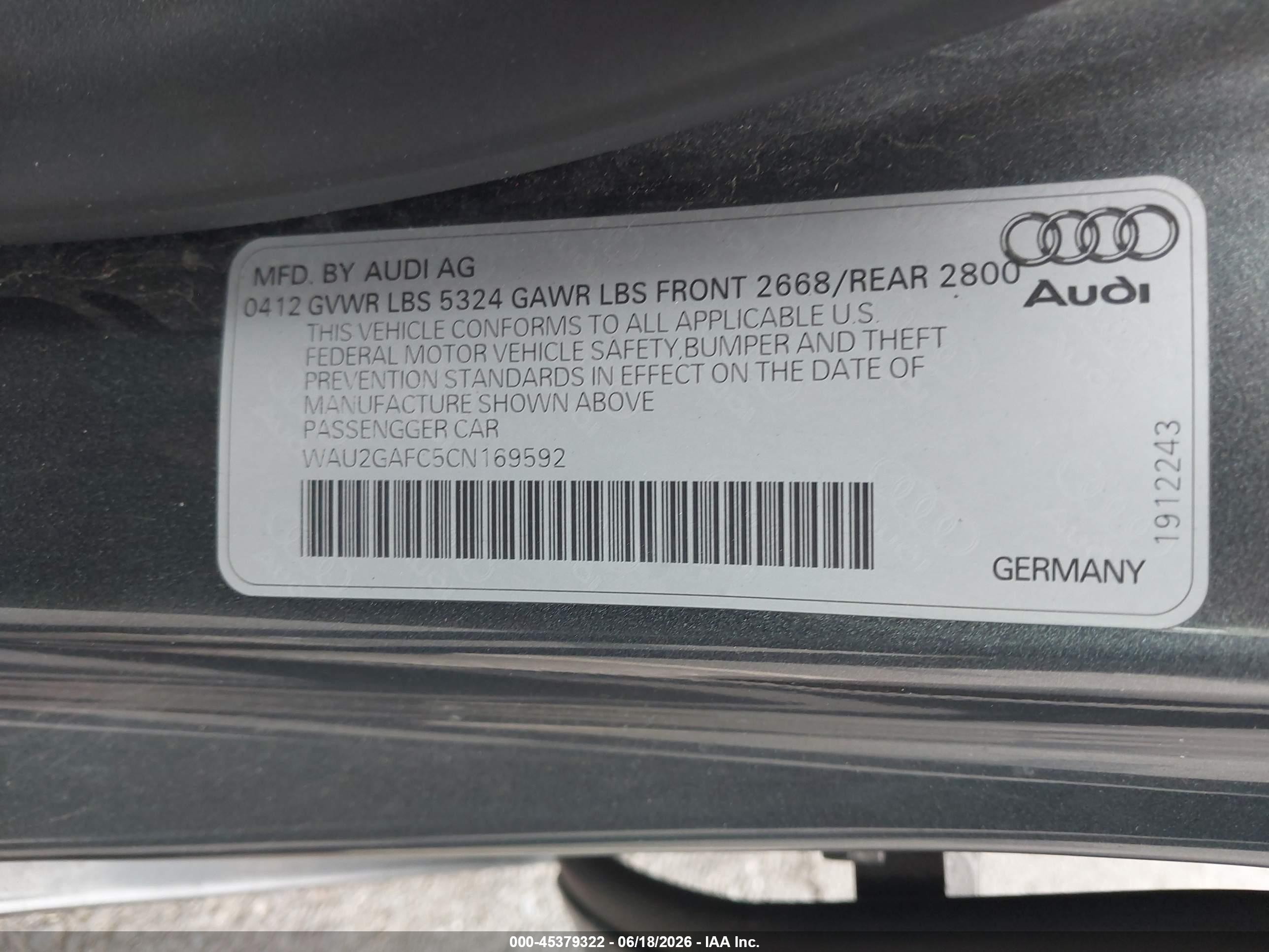 2012 Audi A7 3.0 Prestige Gray vin: WAU2GAFC5CN169592