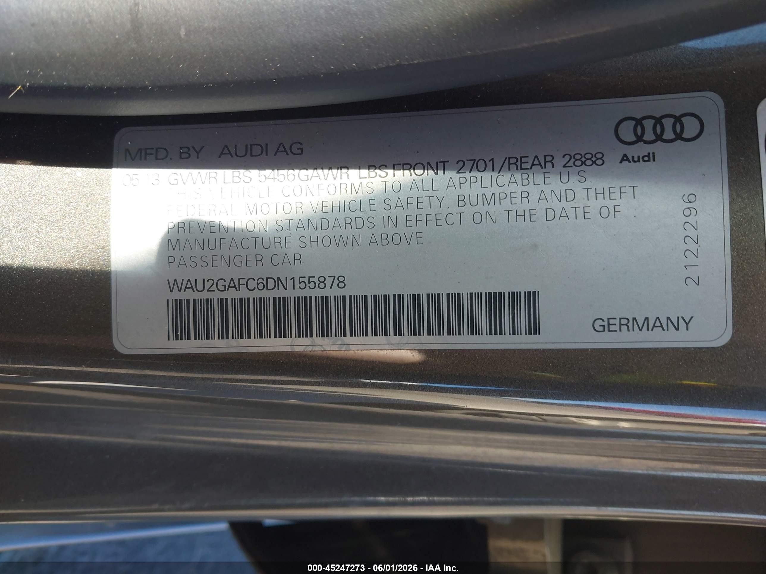 2013 Audi A7 3.0t Premium Gray vin: WAU2GAFC6DN155878