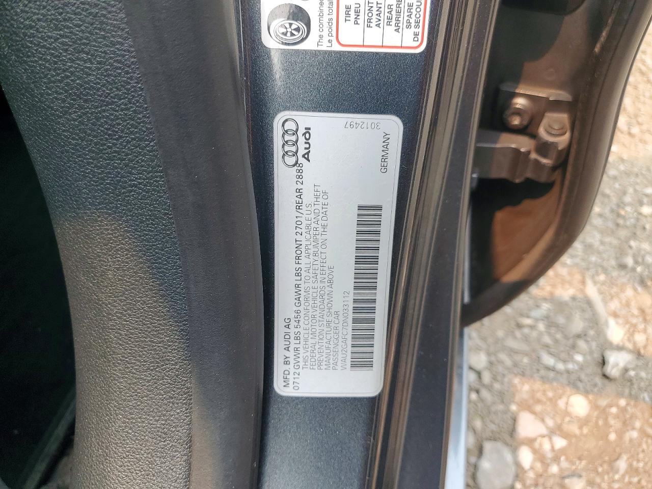 2013 Audi A7 Prestige Серый vin: WAU2GAFC7DN033112