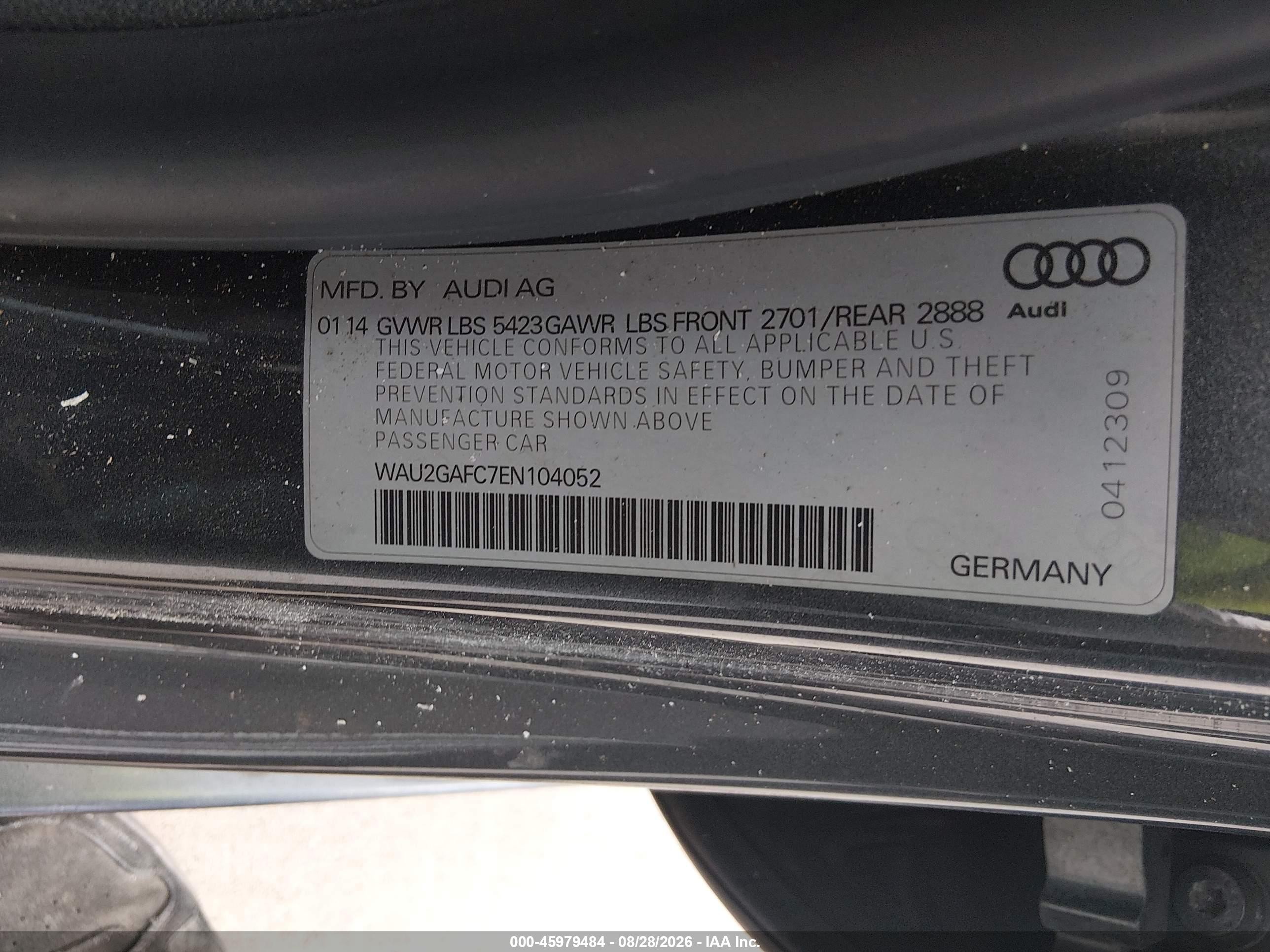 2014 Audi A7 3.0t Premium Plus Gray vin: WAU2GAFC7EN104052