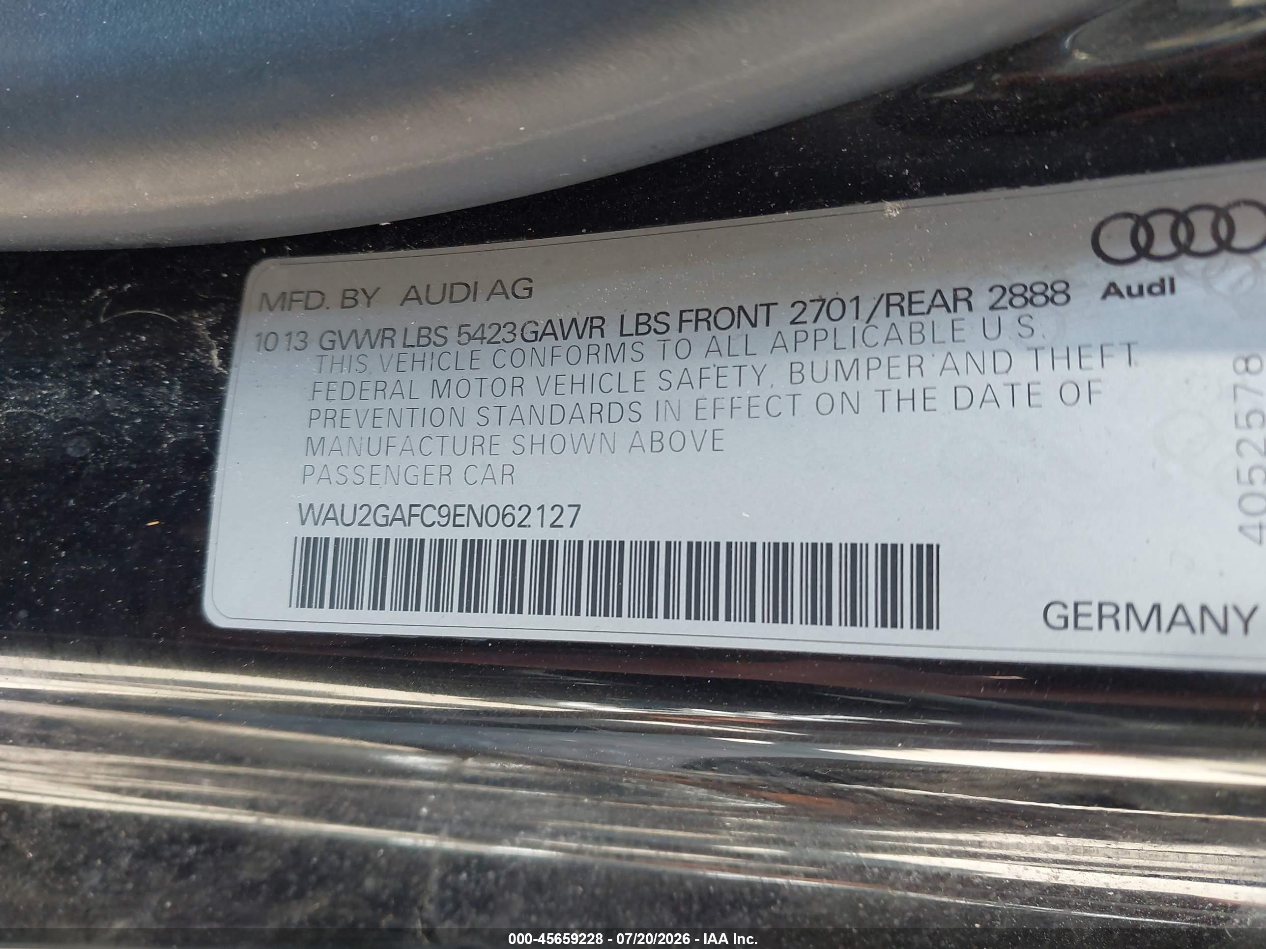 2014 Audi A7 3.0t Premium Plus Black vin: WAU2GAFC9EN062127