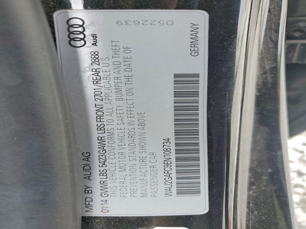 2014 Audi A7 Black vin: WAU2GAFC9EN108734