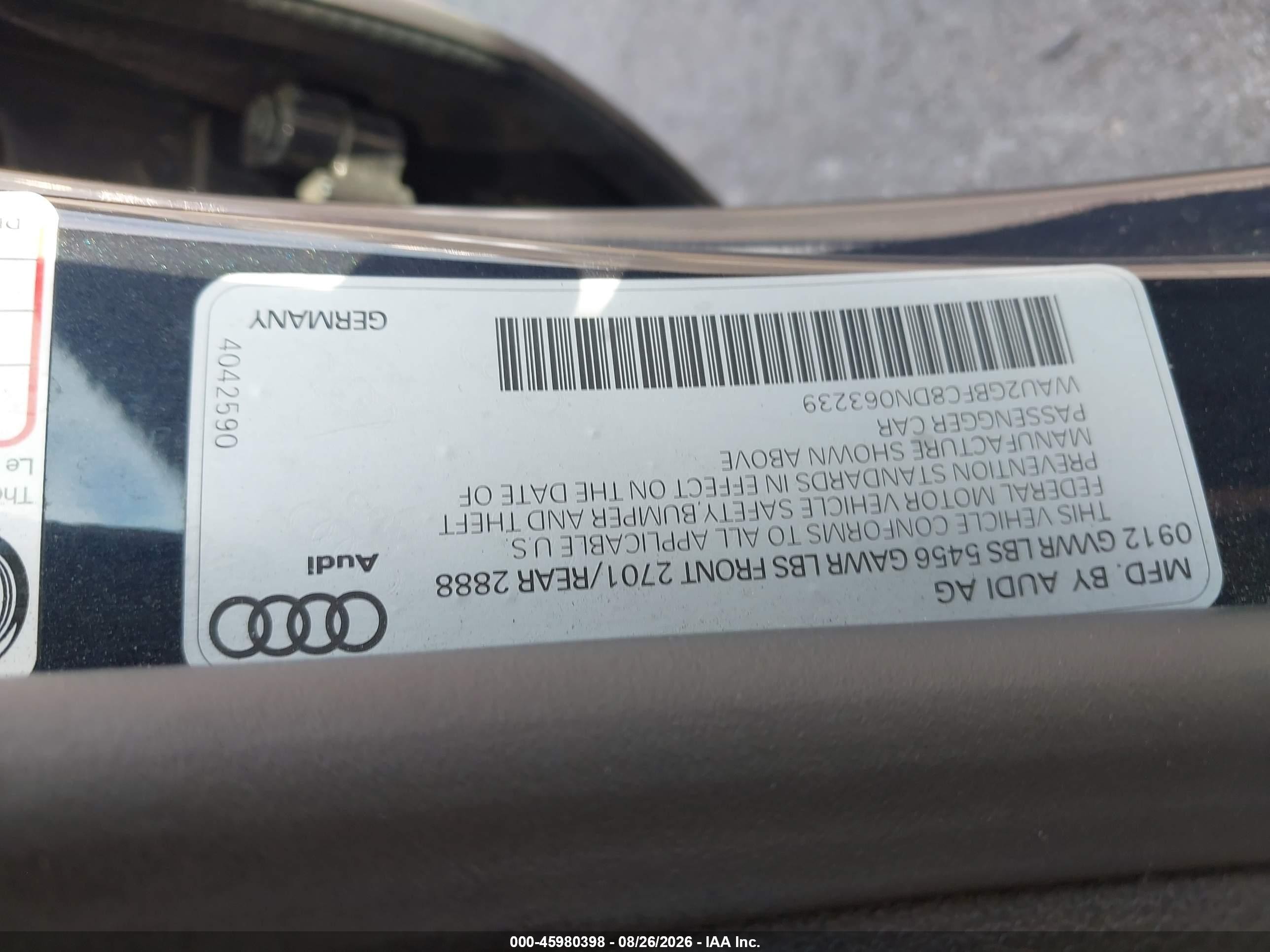 2013 Audi A7 3.0t Premium Black vin: WAU2GBFC8DN063239