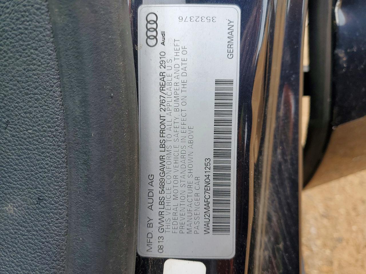 2014 Audi A7 Prestige Черный vin: WAU2MAFC7EN041253