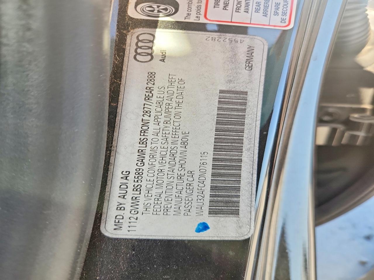 2013 Audi S7 Prestige Black vin: WAU32AFC4DN076115