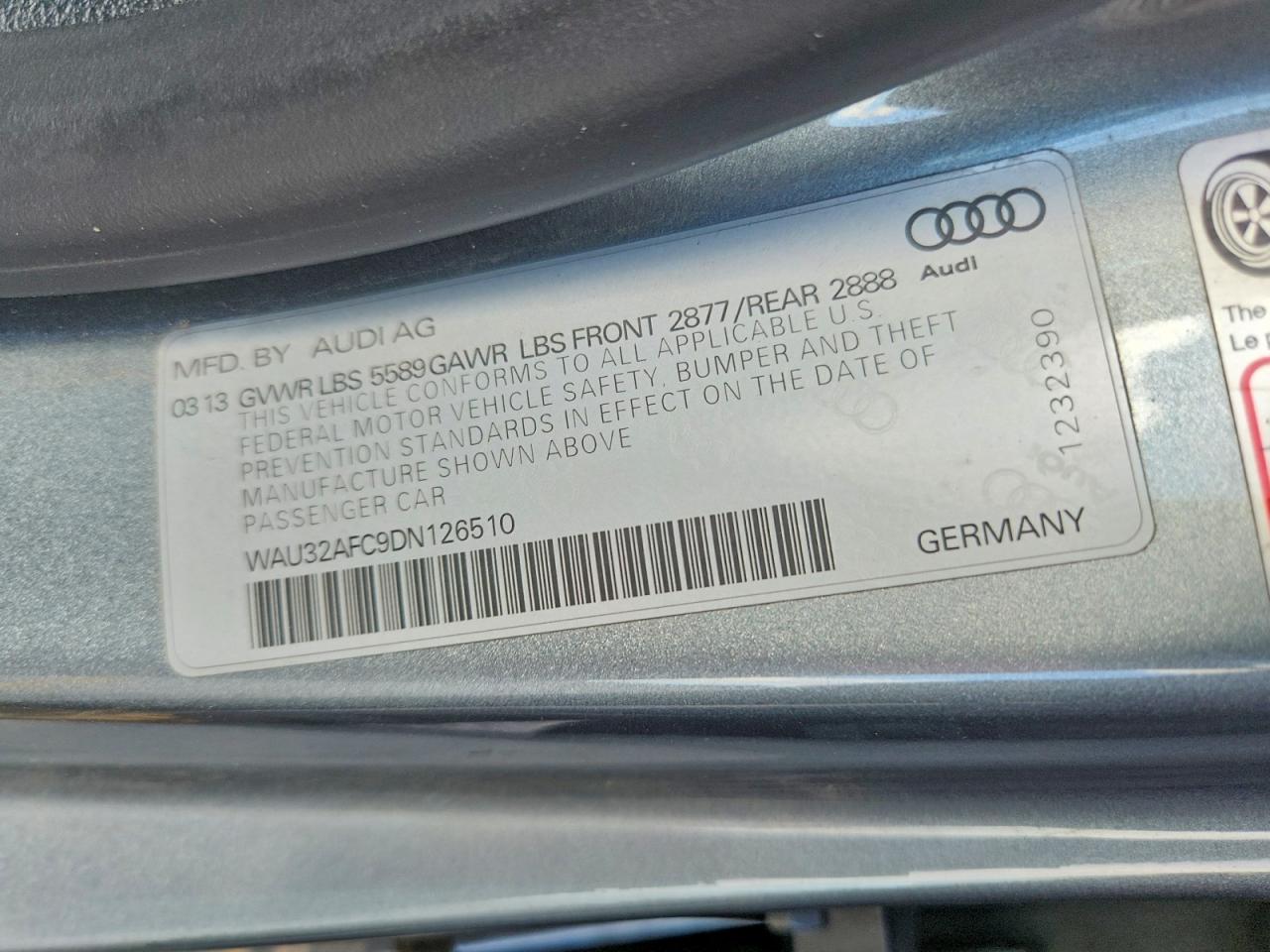 2013 Audi S7 Prestige Silver vin: WAU32AFC9DN126510