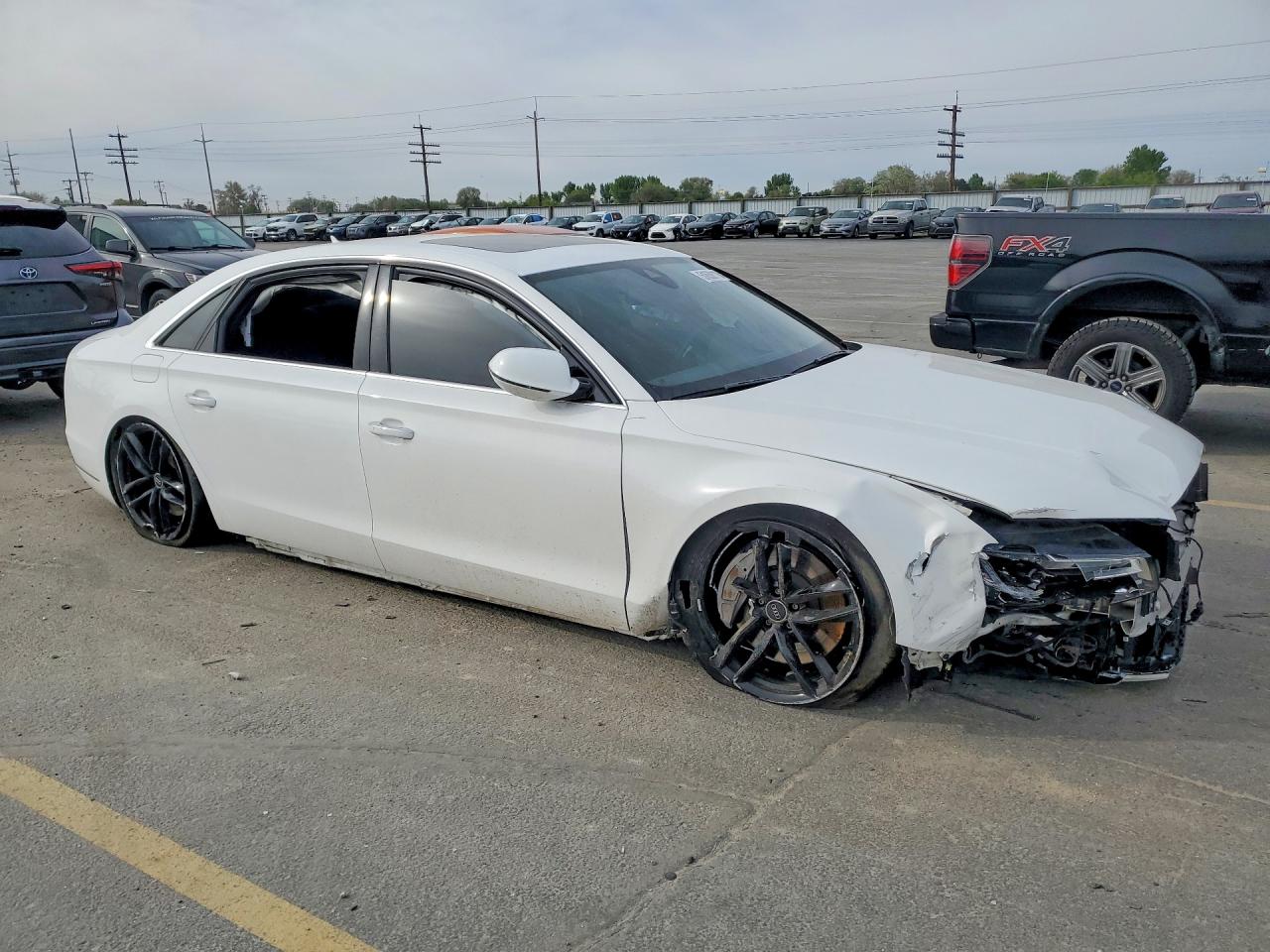 2015 Audi A8 L Quattro White vin: WAU32AFD2FN028267