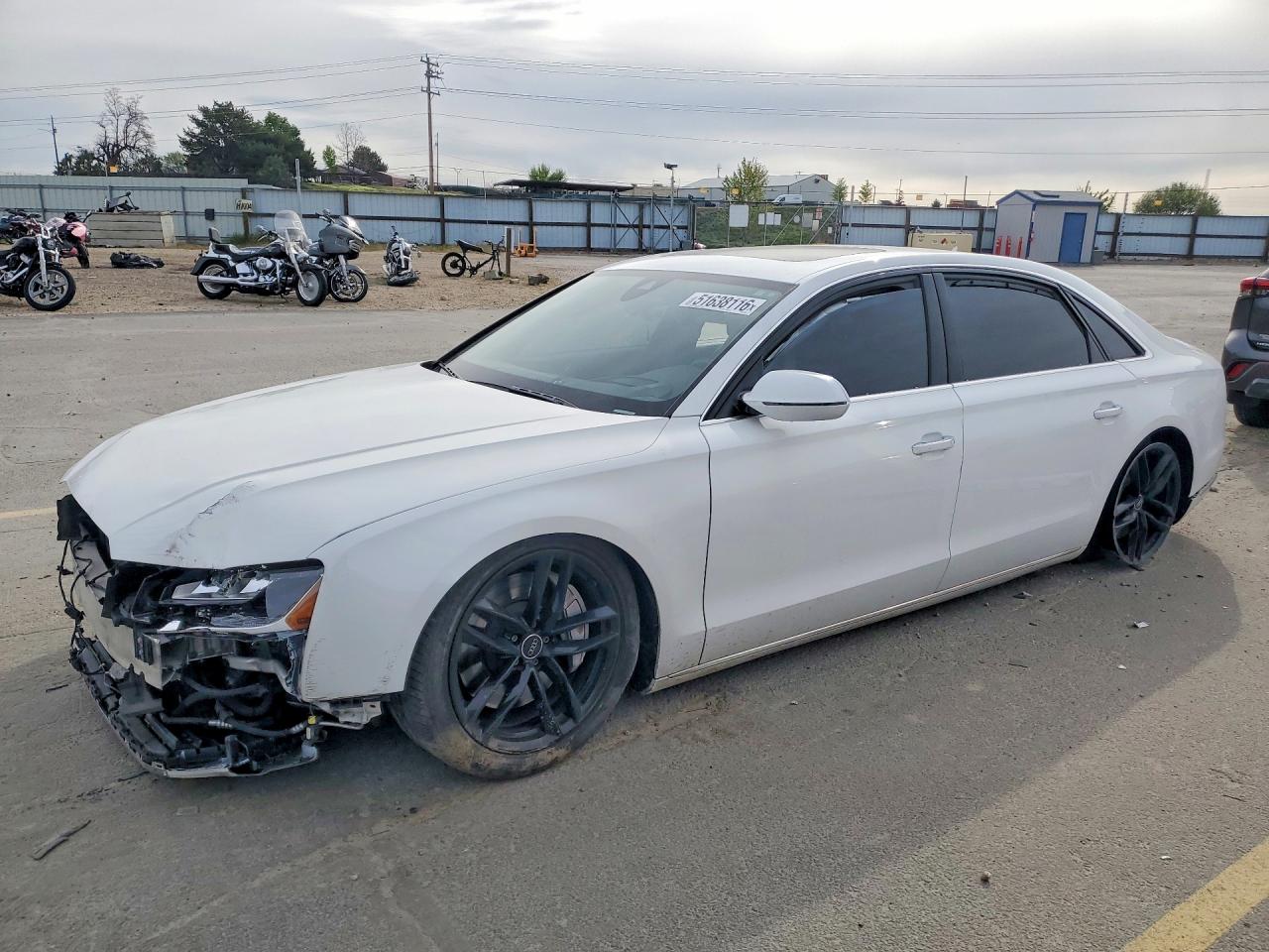 2015 Audi A8 L Quattro White vin: WAU32AFD2FN028267