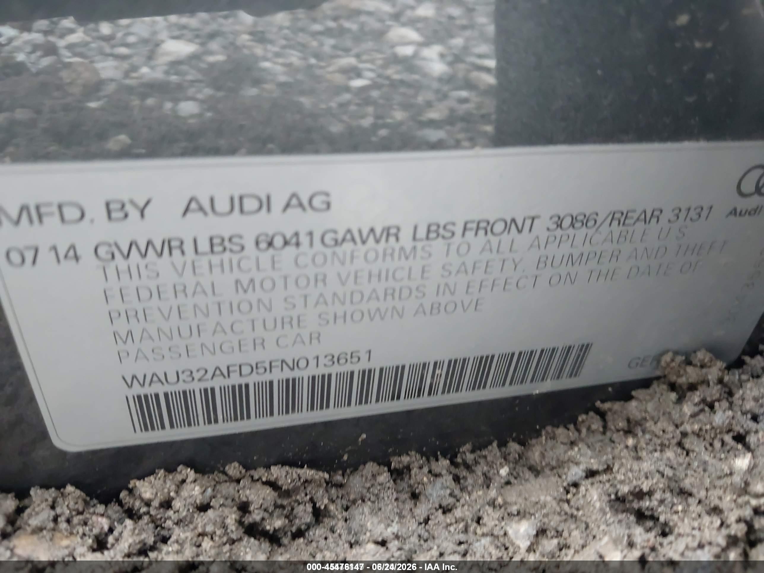 2015 Audi A8 L 4.0t Gray vin: WAU32AFD5FN013651