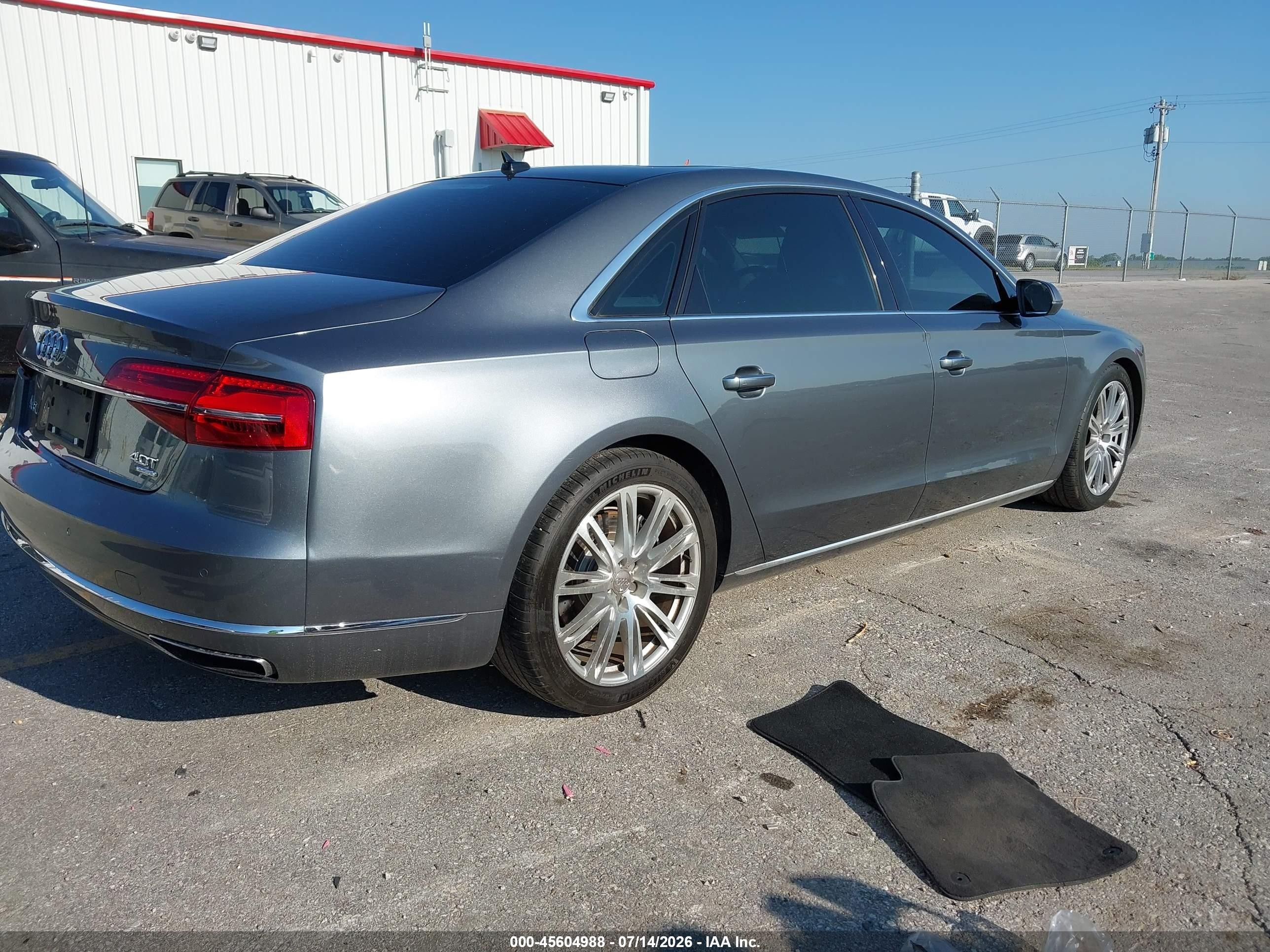 2015 Audi A8 L 4.0t Gray vin: WAU32AFD7FN002635