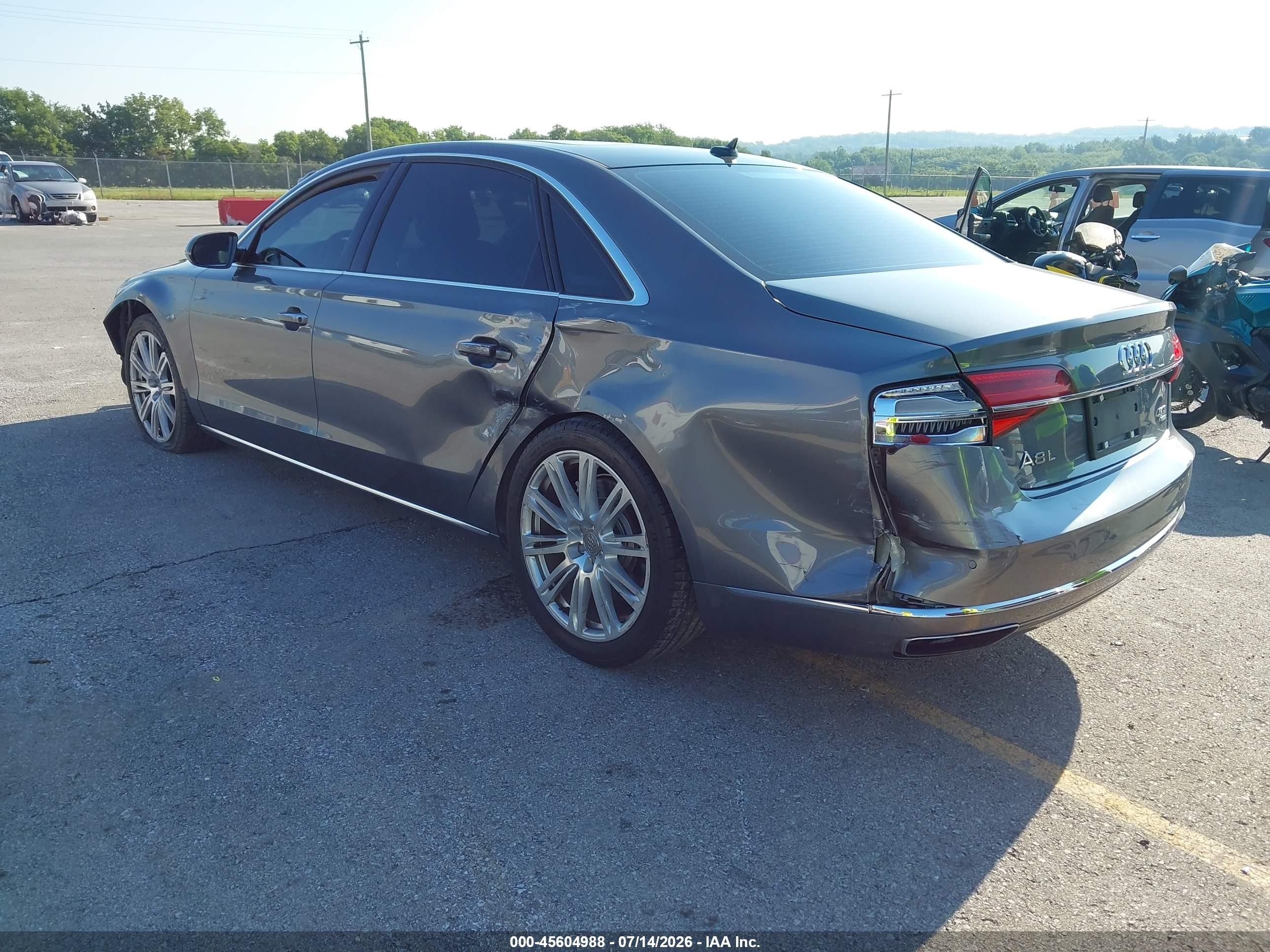 2015 Audi A8 L 4.0t Gray vin: WAU32AFD7FN002635