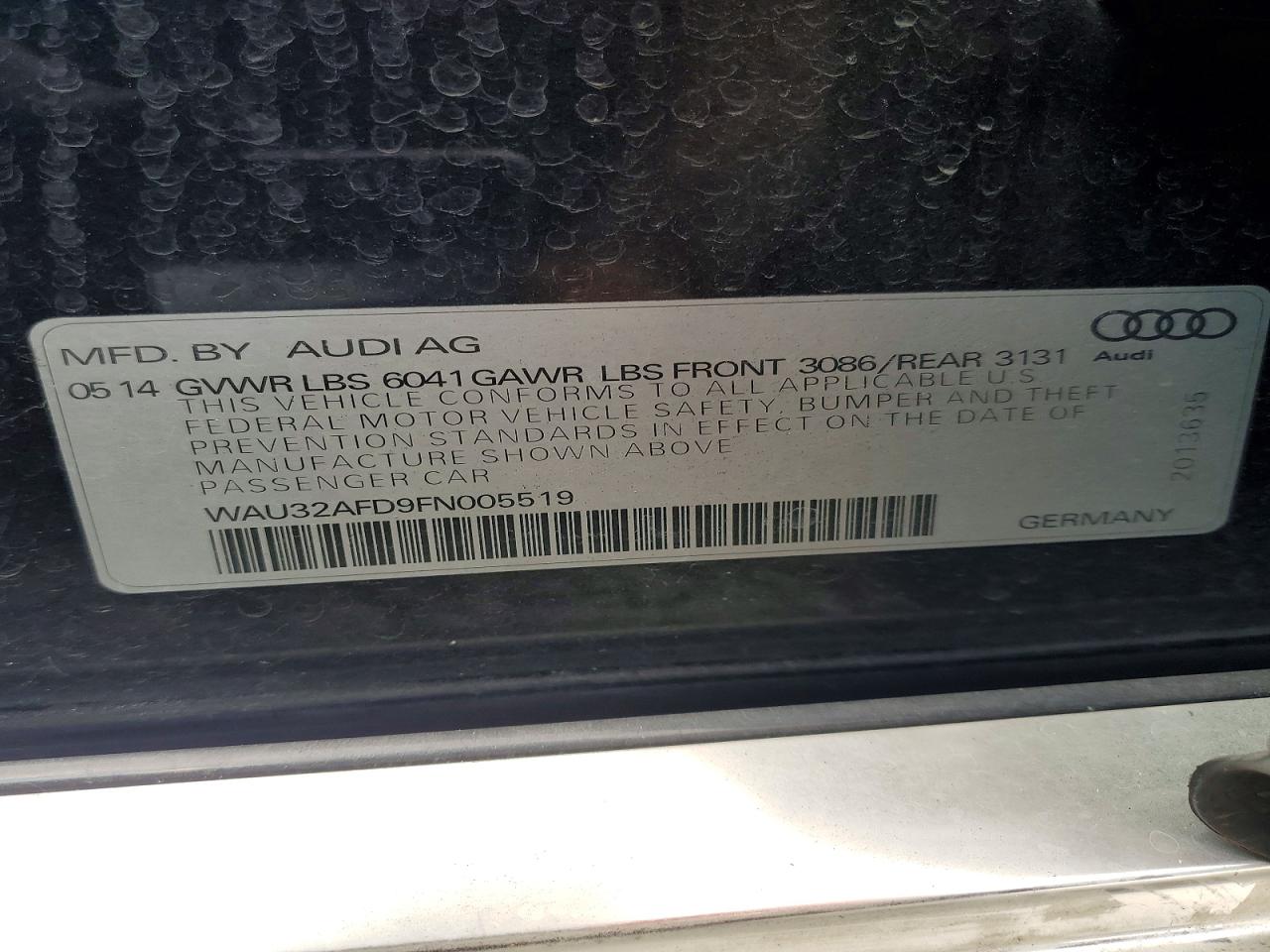 2015 Audi A8 L Quattro Черный vin: WAU32AFD9FN005519