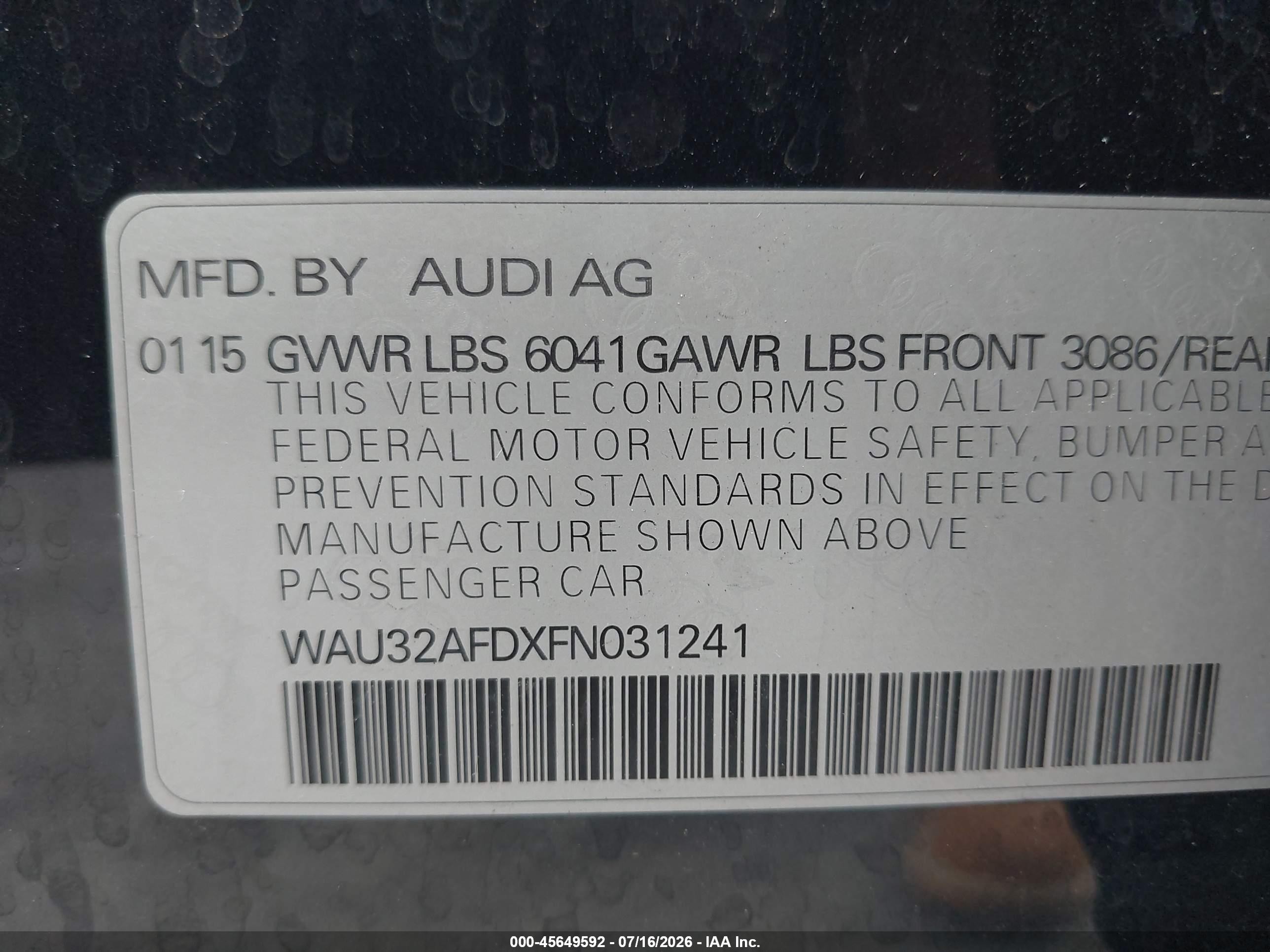 2015 Audi A8 L 4.0t Black vin: WAU32AFDXFN031241