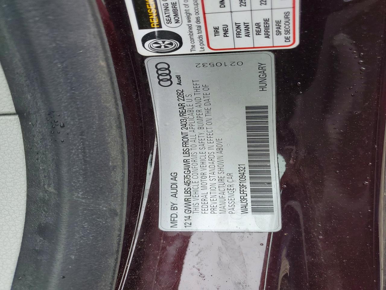 2015 Audi A3 Premium Plus Purple vin: WAU3FLFF3F1094321