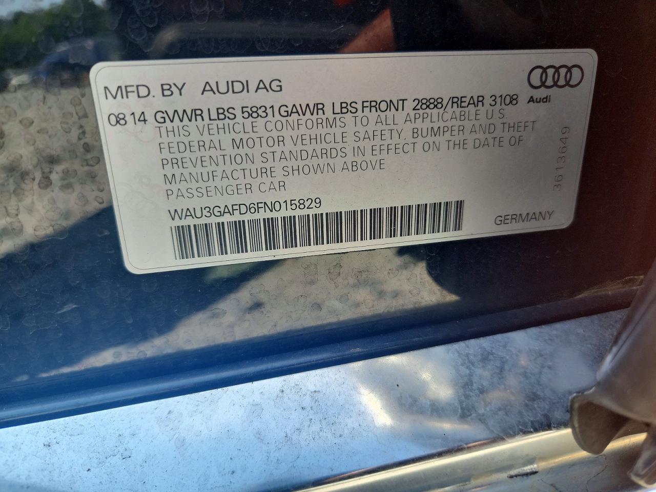 2015 Audi A8 L Quattro Black vin: WAU3GAFD6FN015829