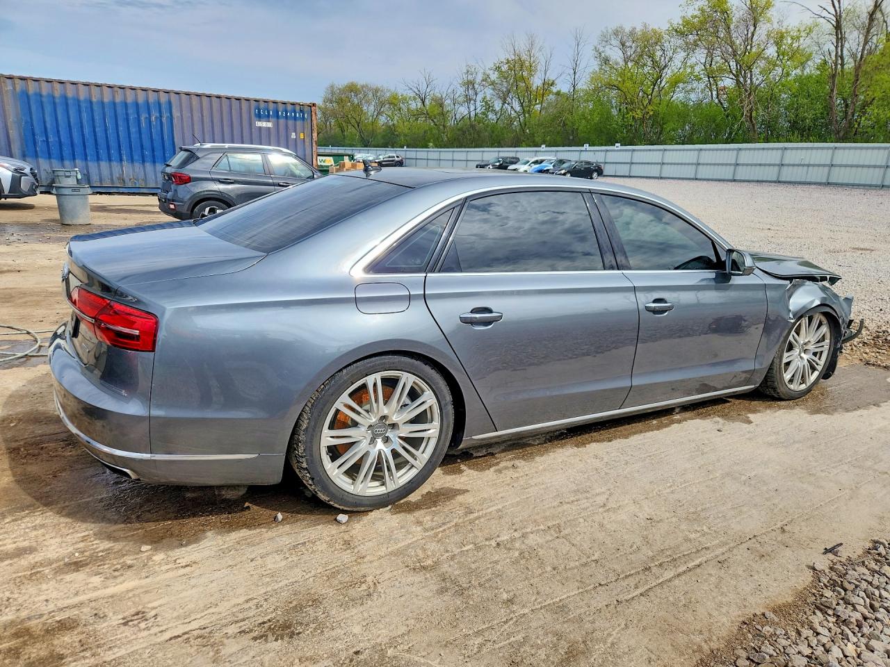 2015 Audi A8 L Quattro Gray vin: WAU3GAFD6FN035692